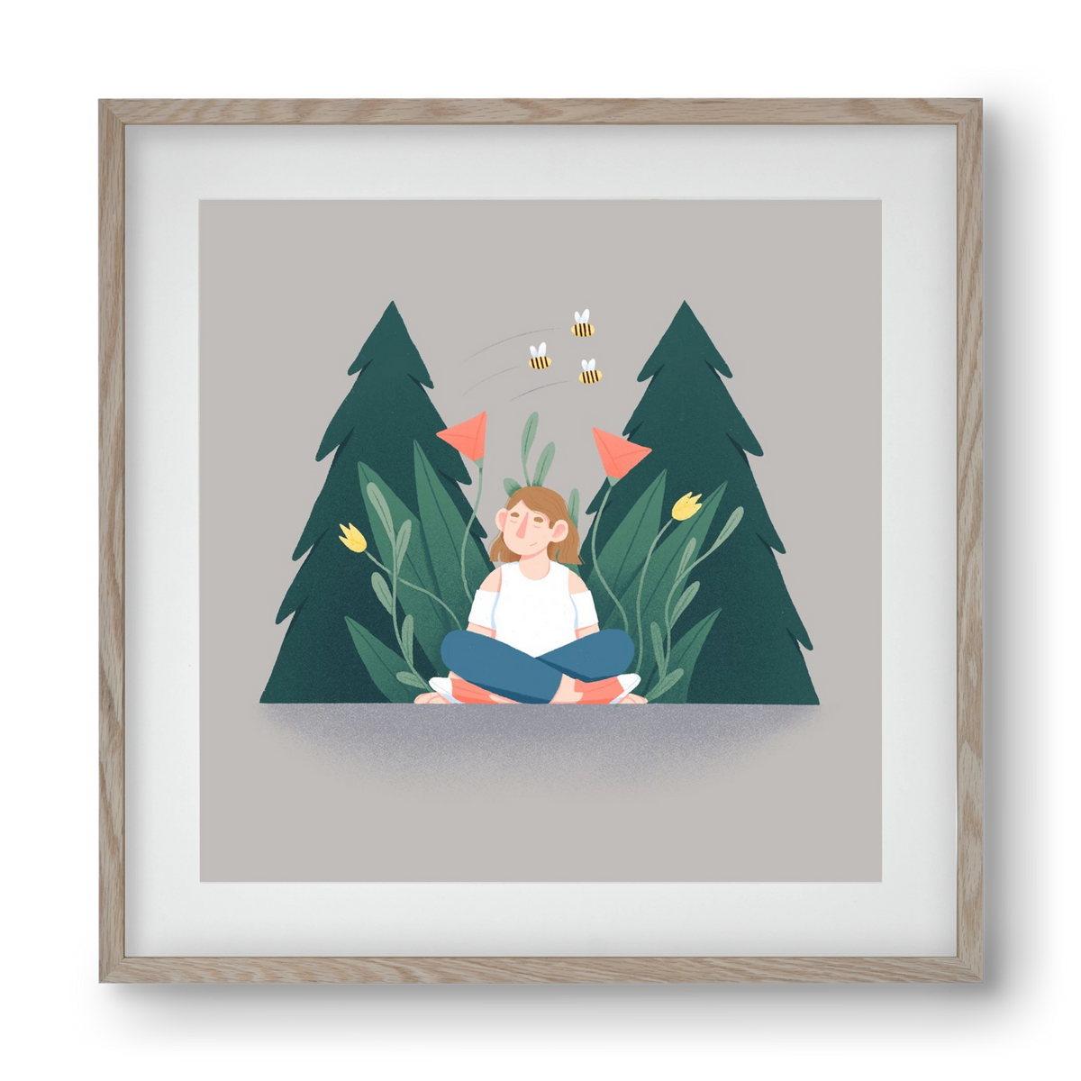 Breathe, 40x40 cm (30x30 cm), Tölgy keret, paszpartuval