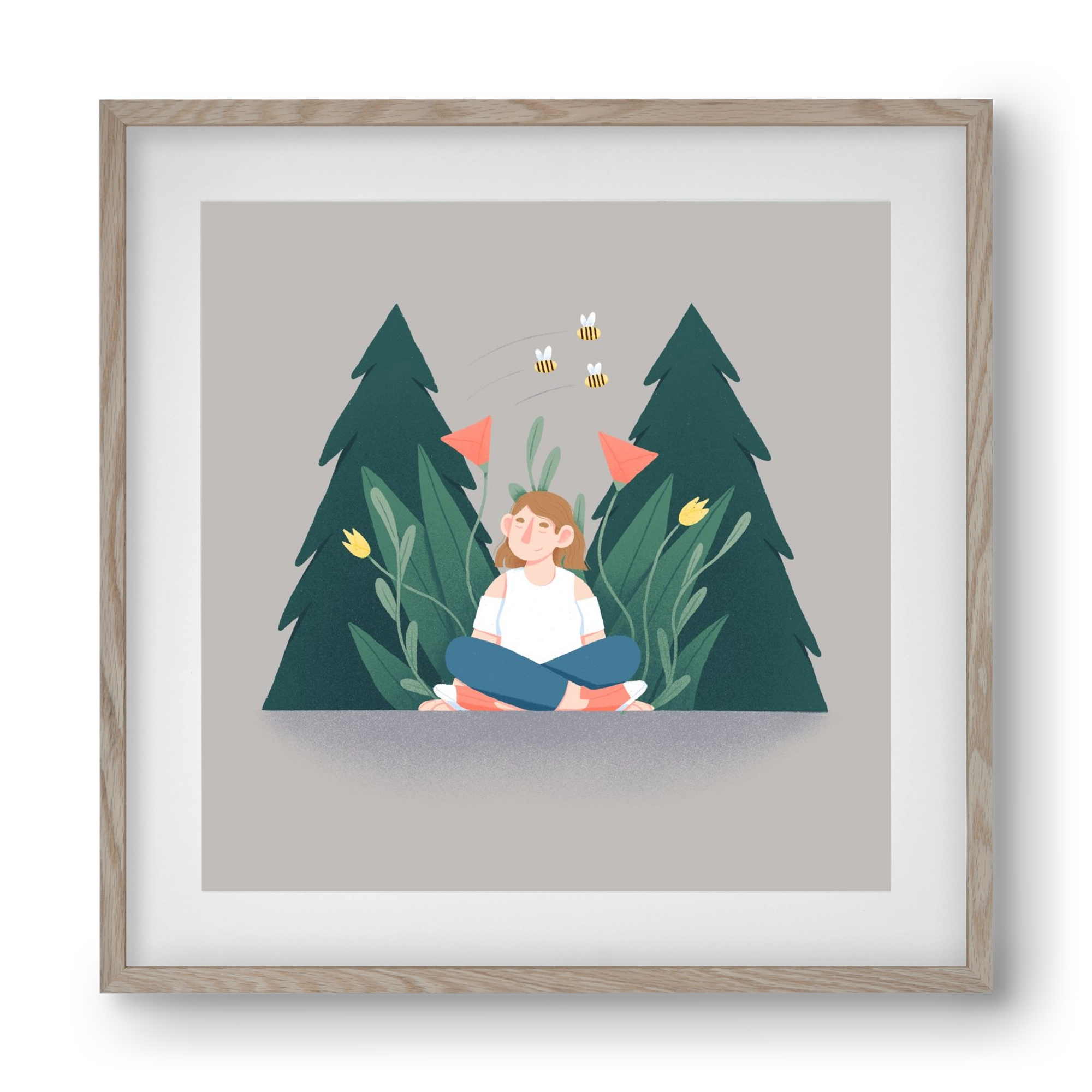 Breathe, 40x40 cm (30x30 cm), Tölgy keret, paszpartuval