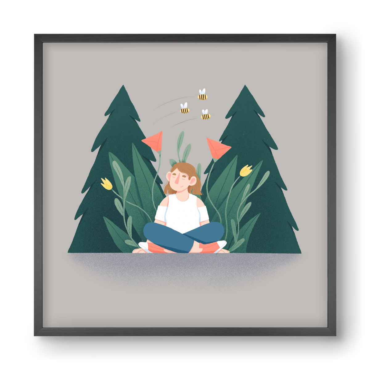 Breathe, 40x40 cm (40x40 cm), Fekete keret