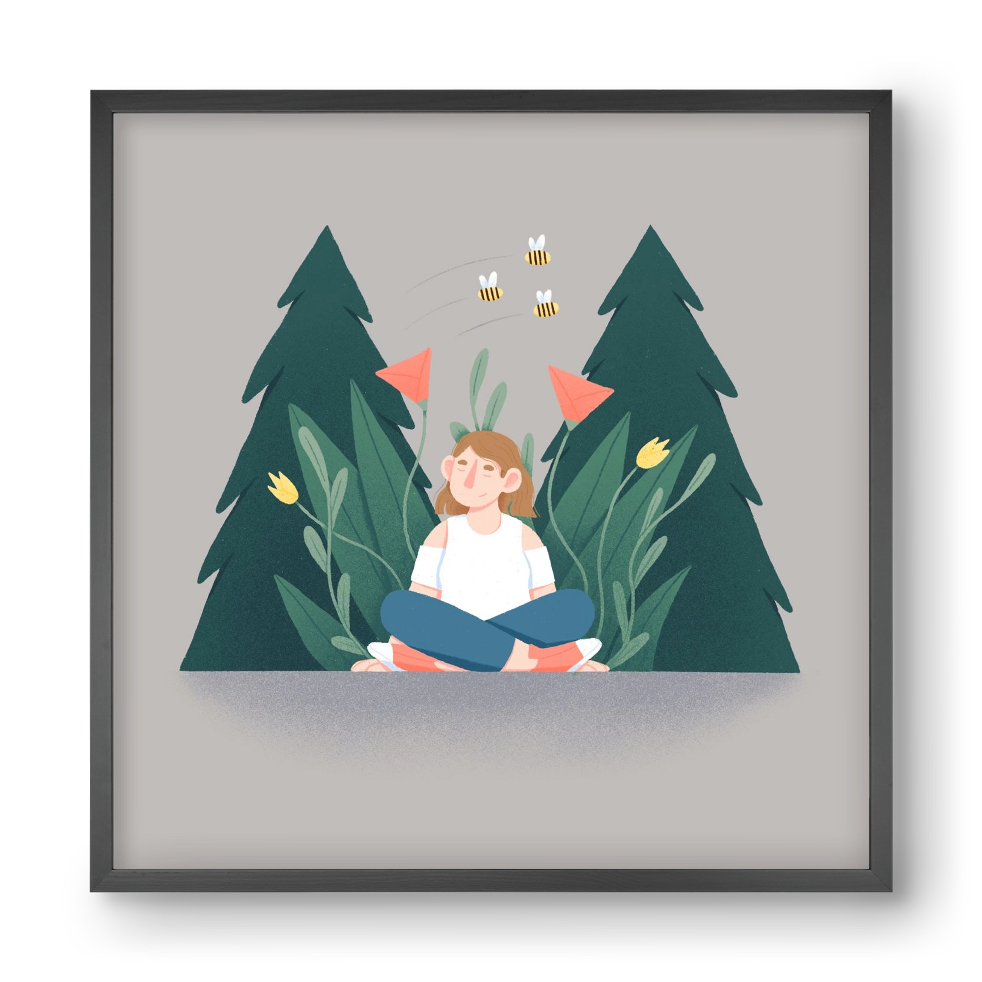 Breathe, 40x40 cm (40x40 cm), Fekete keret