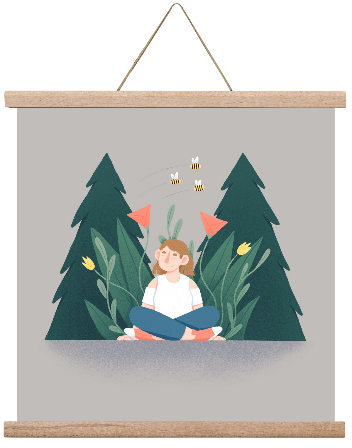 Breathe, 40x40 cm (40x40 cm), Tölgy akasztó