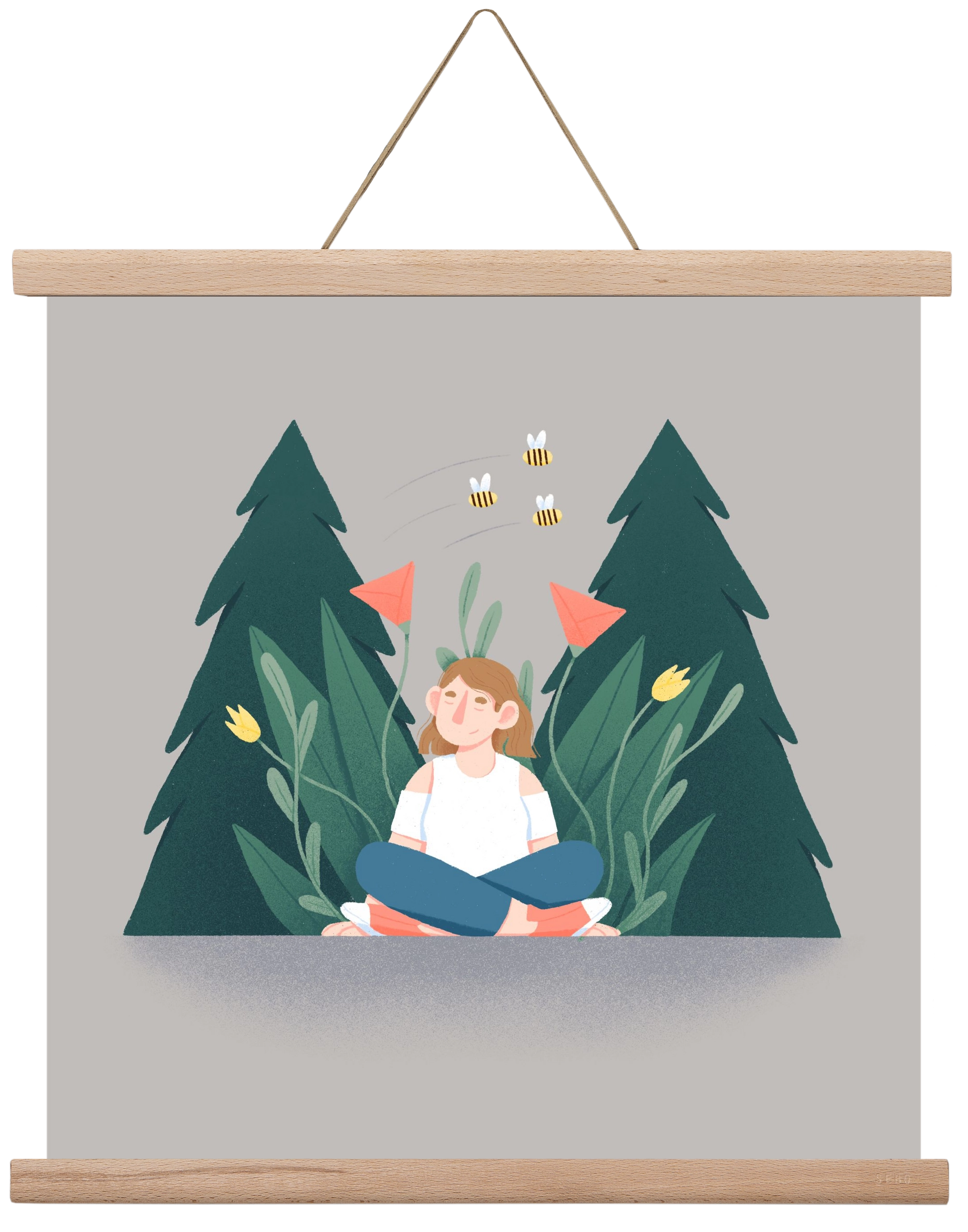 Breathe, 40x40 cm (40x40 cm), Tölgy akasztó