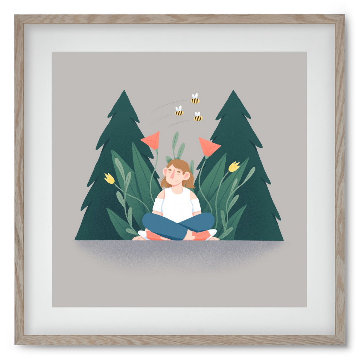 Breathe, 50x50 cm (40x40 cm), Tölgy keret, paszpartuval