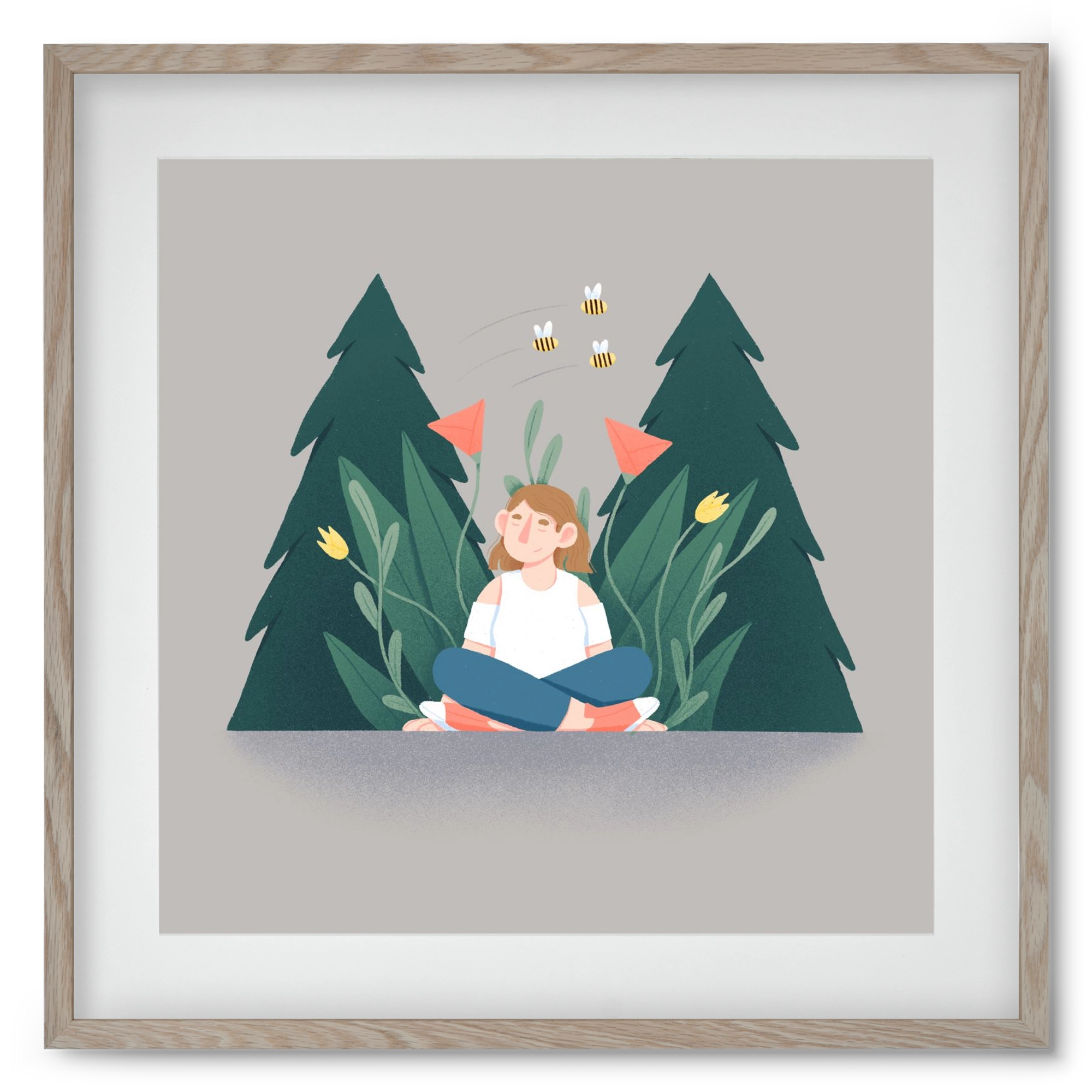 Breathe, 50x50 cm (40x40 cm), Tölgy keret, paszpartuval