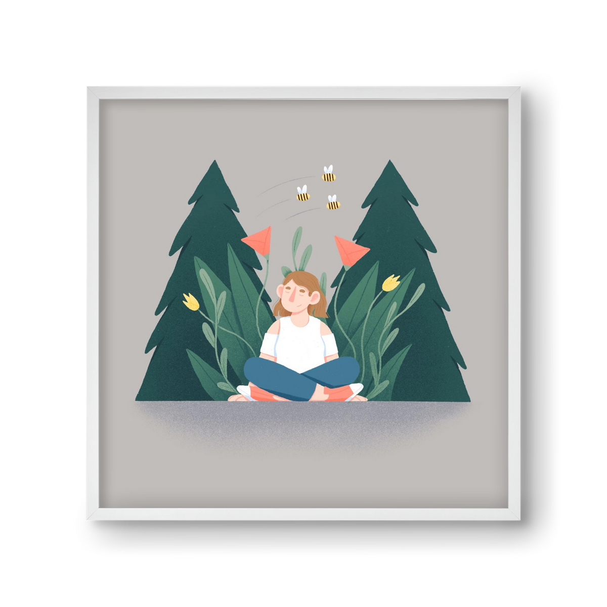 Breathe, 30x30 cm (30x30 cm), Fehér keret