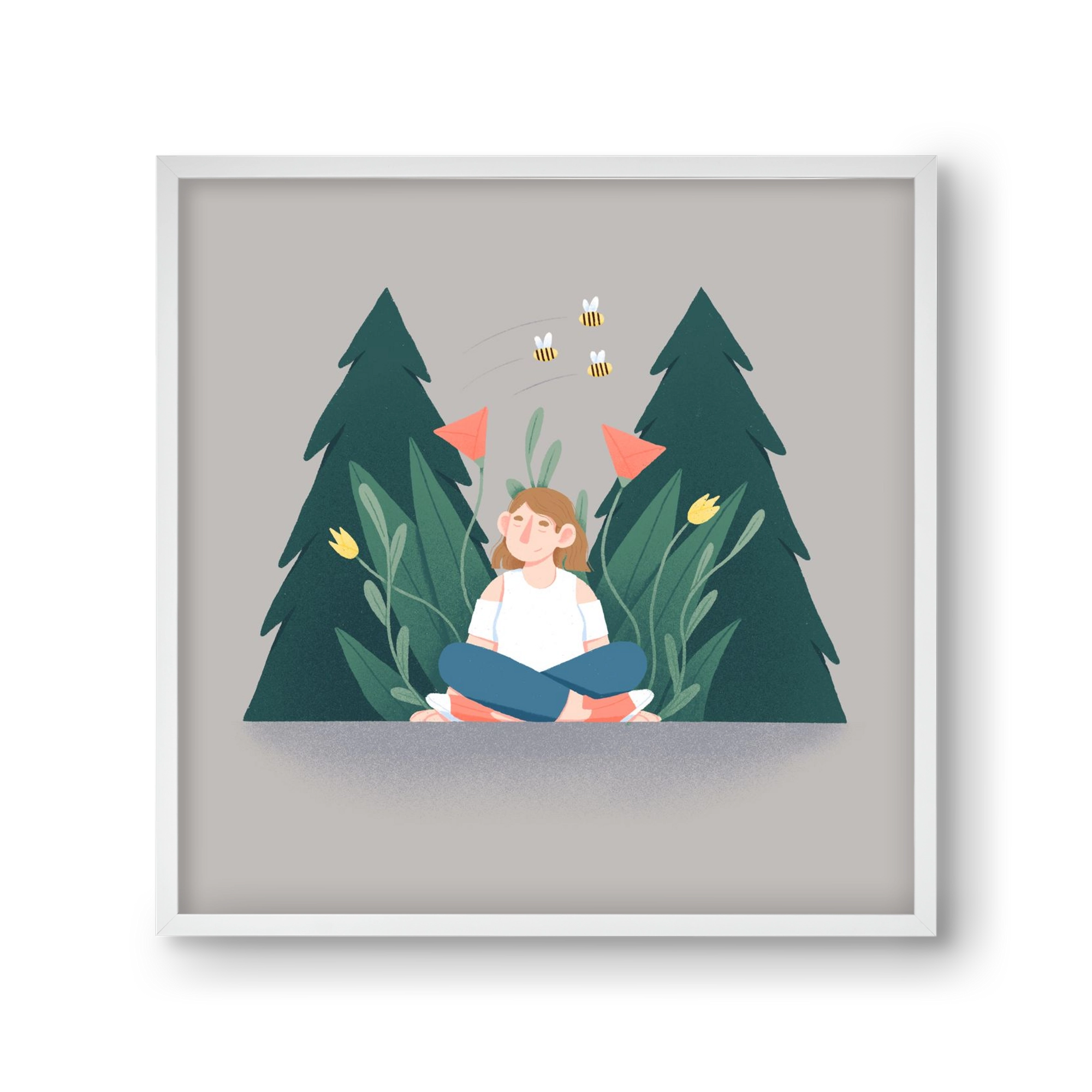 Breathe, 30x30 cm (30x30 cm), Fehér keret