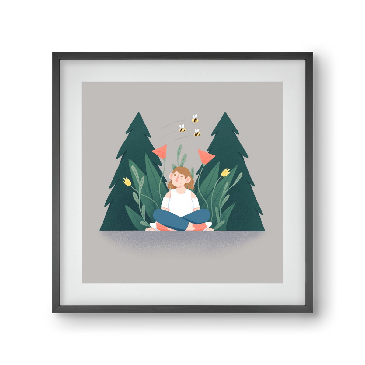 Breathe, 30x30 cm (20x20 cm), Fekete keret, paszpartuval