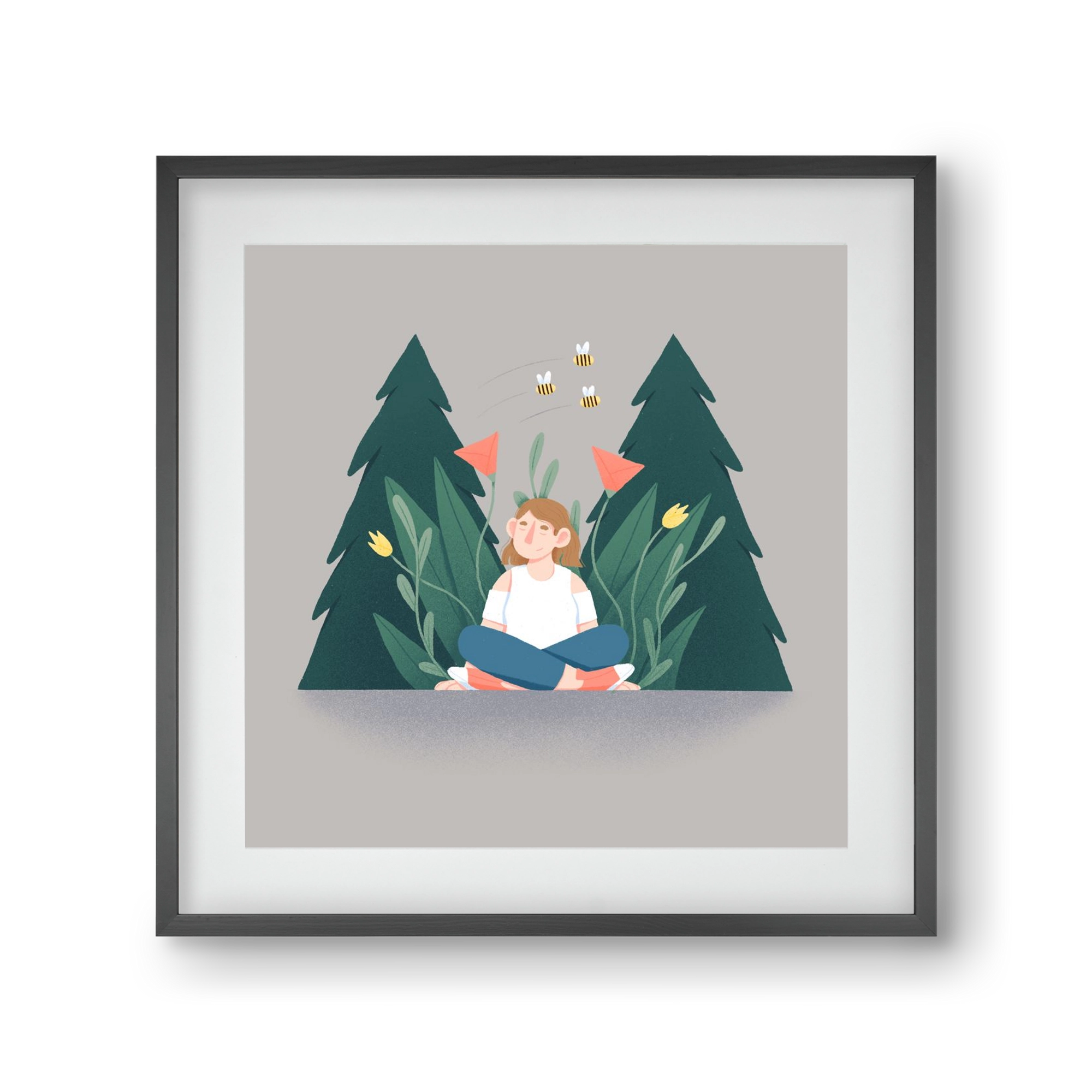 Breathe, 30x30 cm (20x20 cm), Fekete keret, paszpartuval