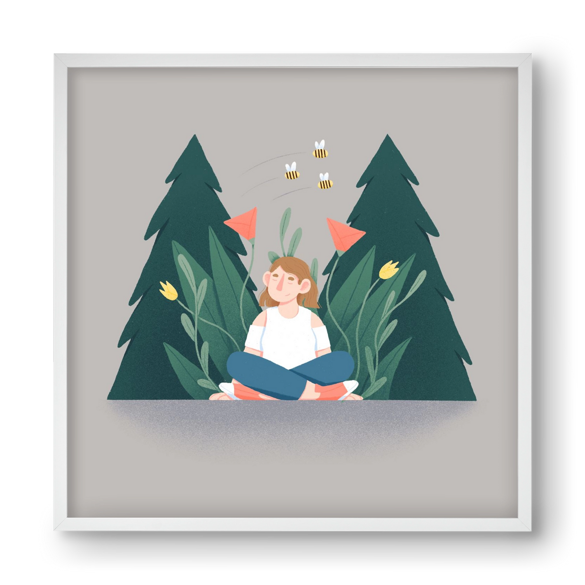 Breathe, 40x40 cm (40x40 cm), Fehér keret