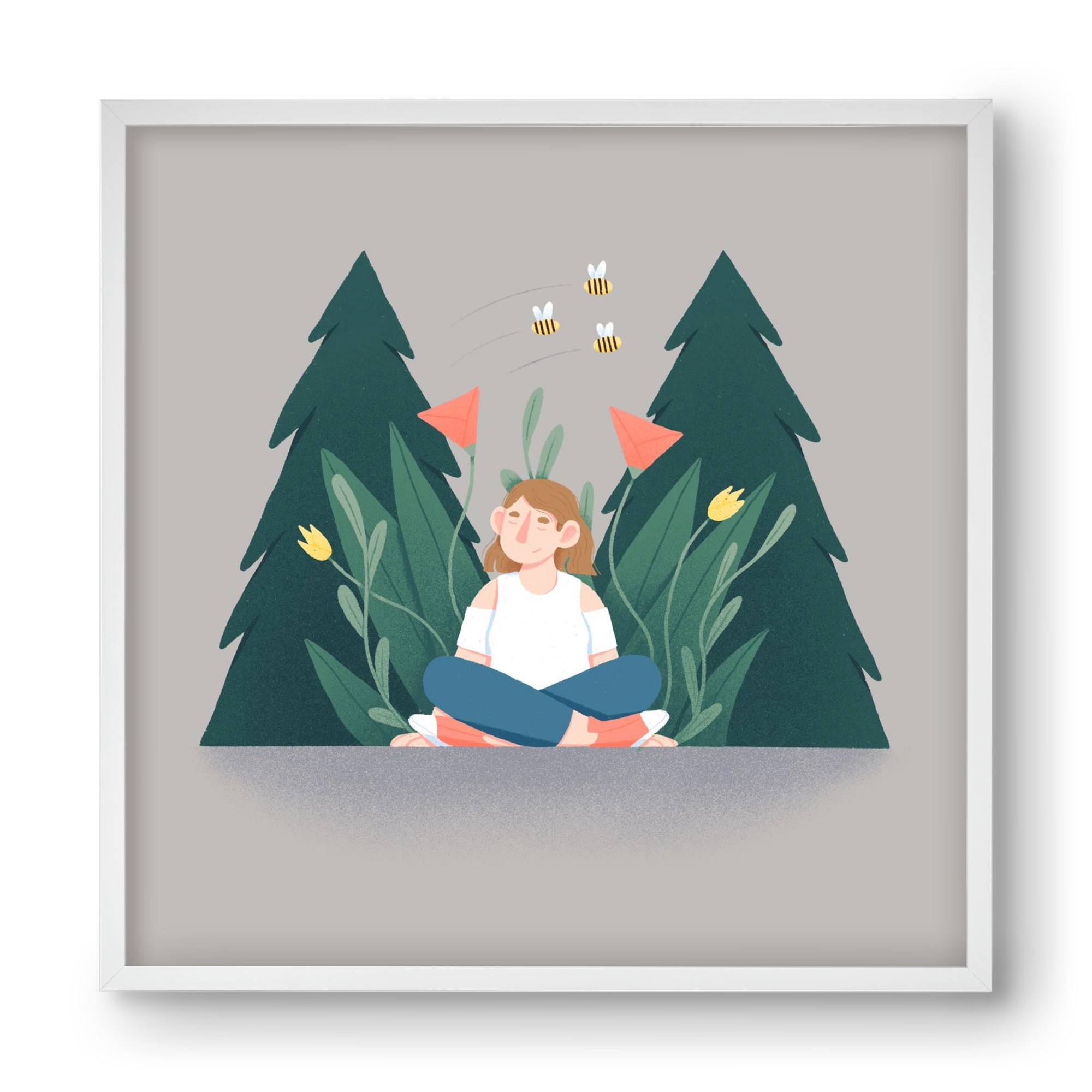 Breathe, 40x40 cm (40x40 cm), Fehér keret