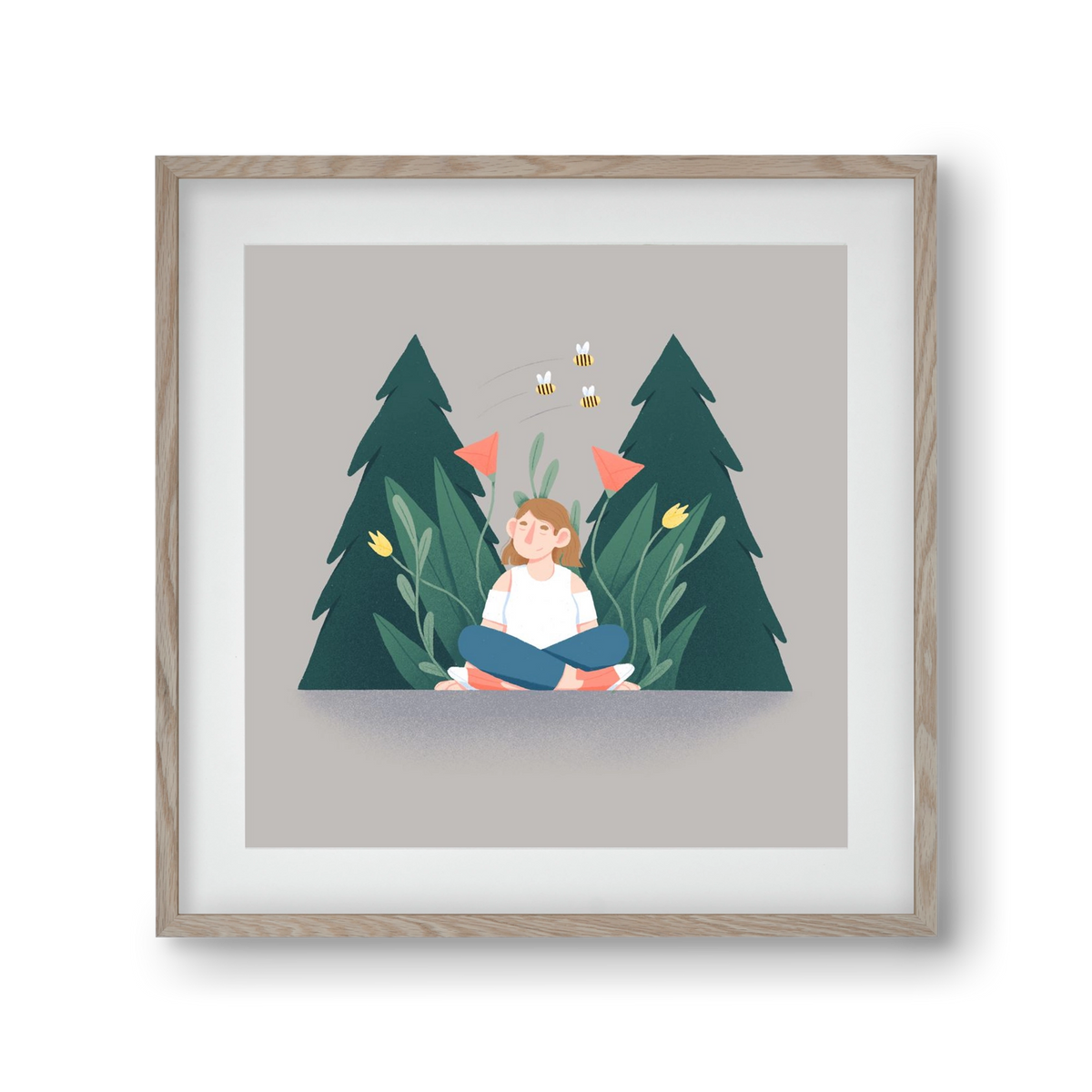 Breathe, 30x30 cm (20x20 cm), Tölgy keret, paszpartuval