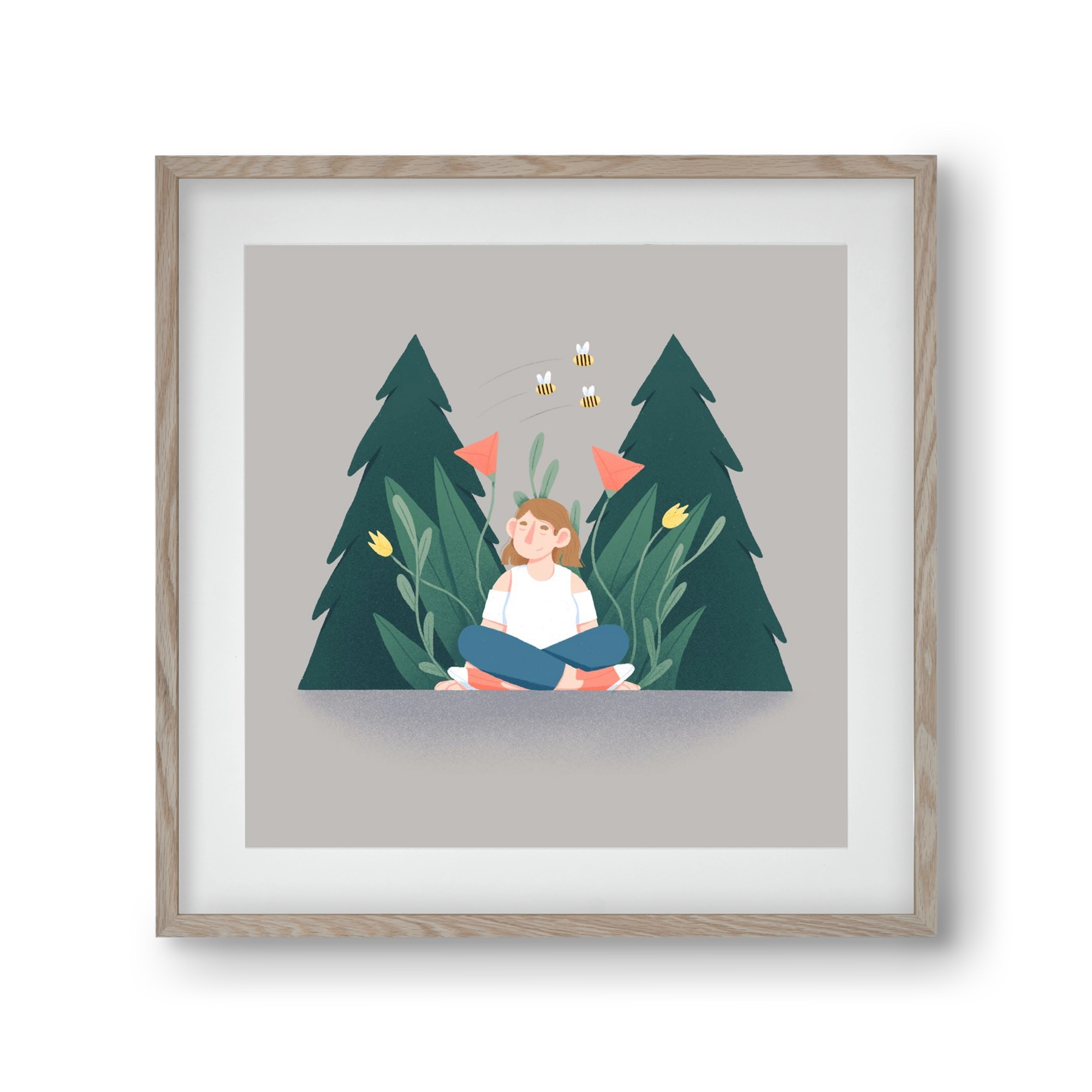 Breathe, 30x30 cm (20x20 cm), Tölgy keret, paszpartuval