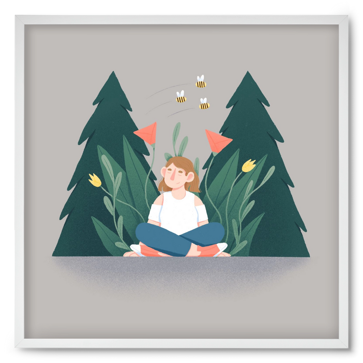 Breathe, 50x50 cm (50x50 cm), Fehér keret