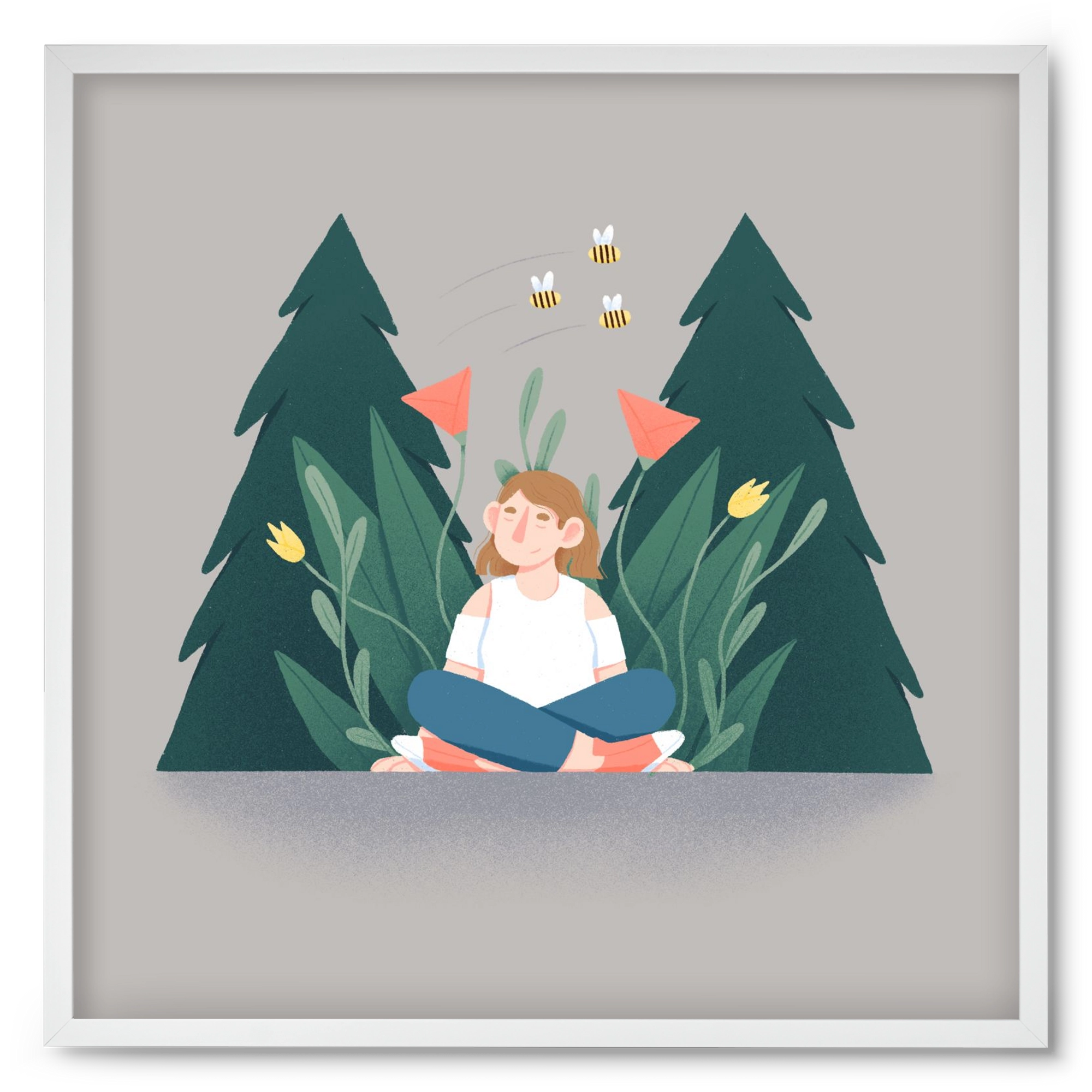 Breathe, 50x50 cm (50x50 cm), Fehér keret