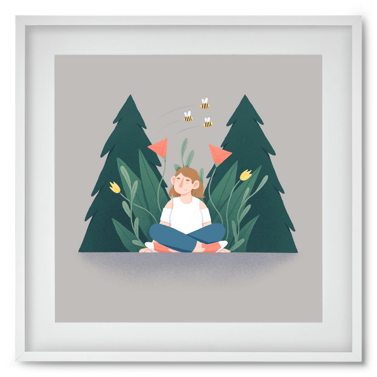 Breathe, 50x50 cm (40x40 cm), Fehér keret, paszpartuval