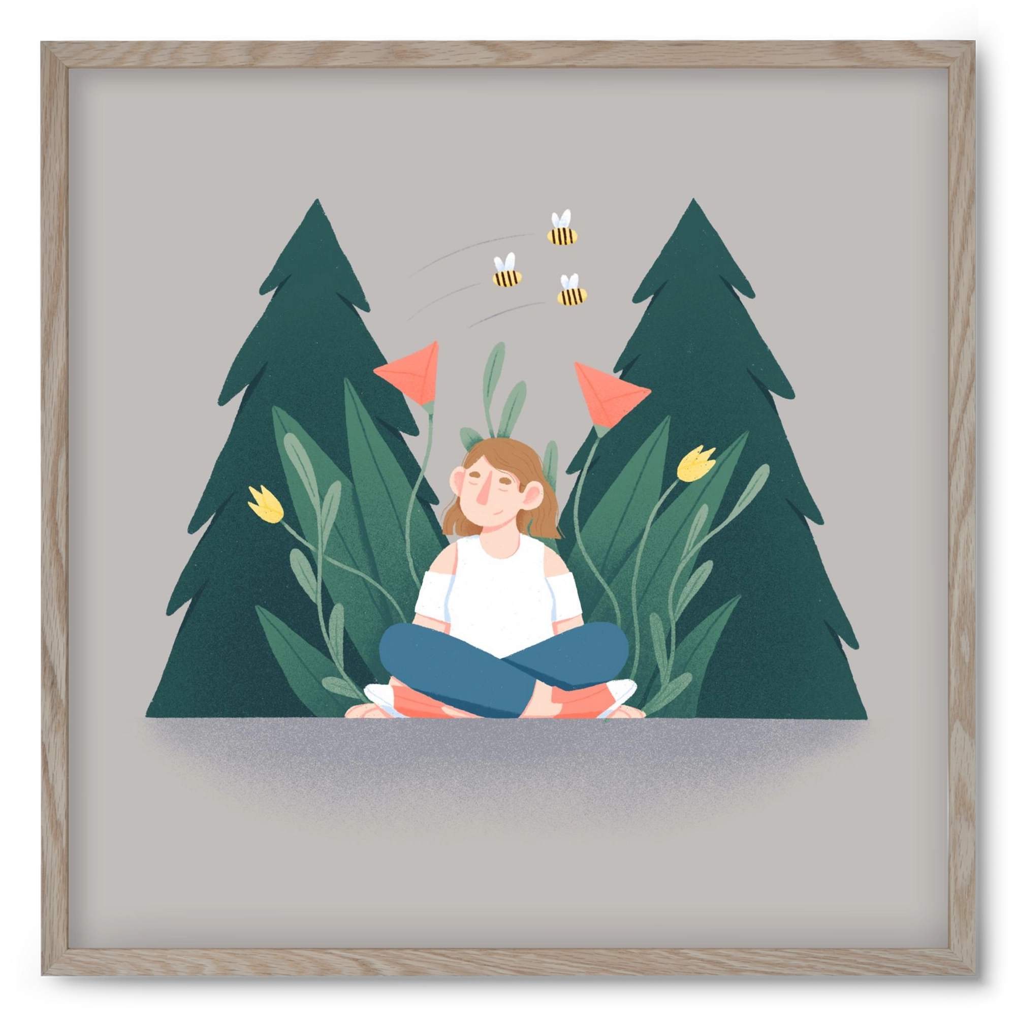 Breathe, 50x50 cm (50x50 cm), Tölgy keret