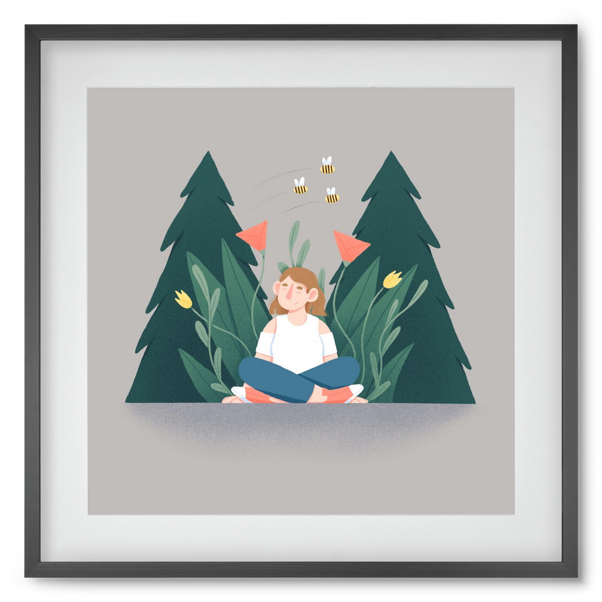 Breathe, 50x50 cm (40x40 cm), Fekete keret, paszpartuval