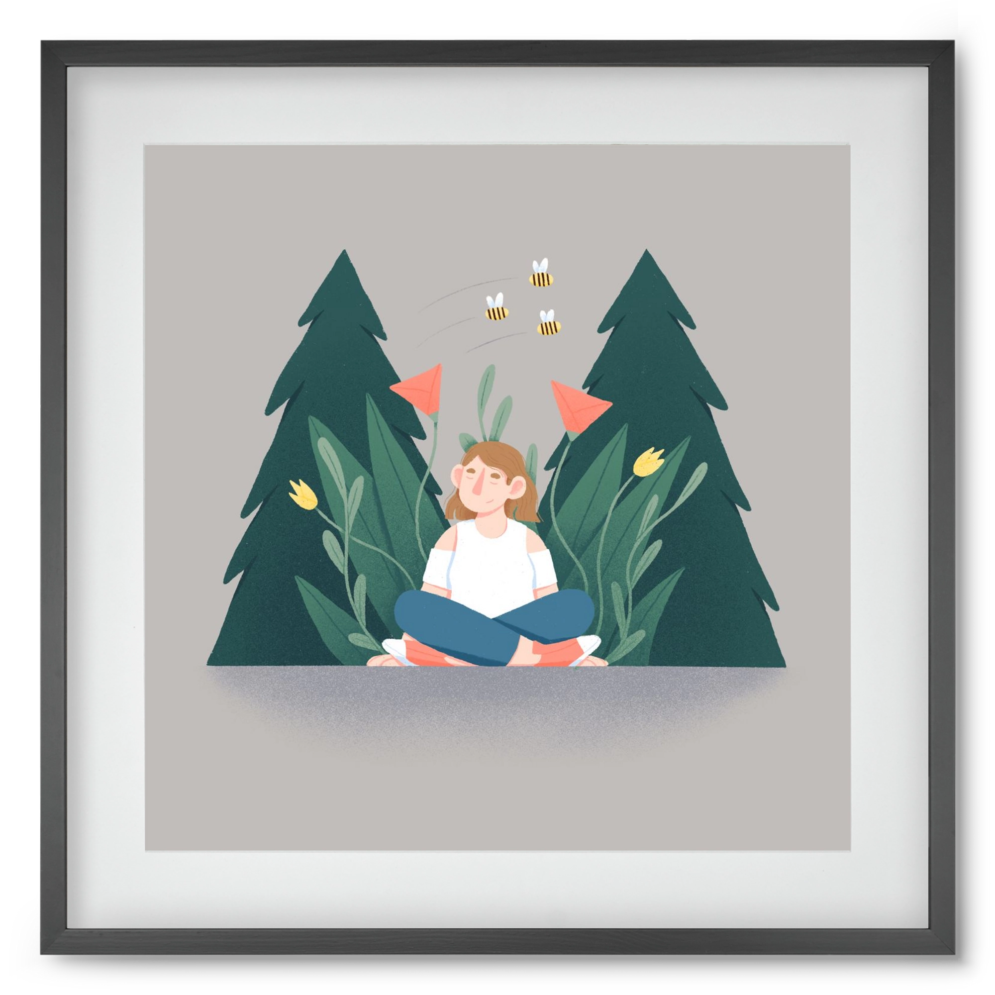 Breathe, 50x50 cm (40x40 cm), Fekete keret, paszpartuval