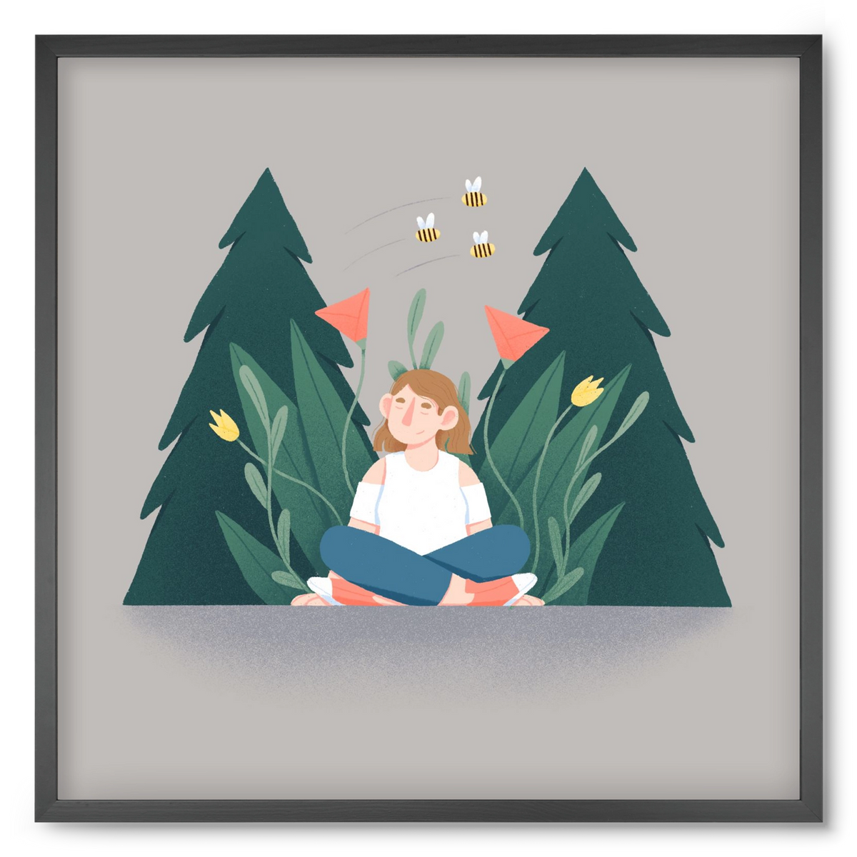 Breathe, 50x50 cm (50x50 cm), Fekete keret