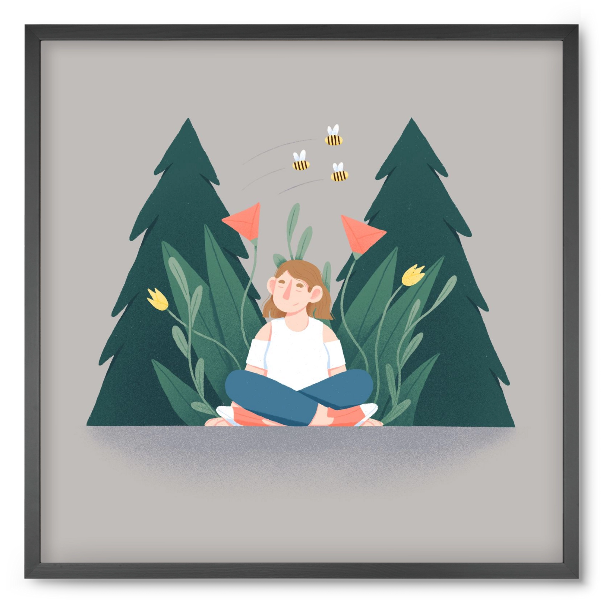 Breathe, 50x50 cm (50x50 cm), Fekete keret