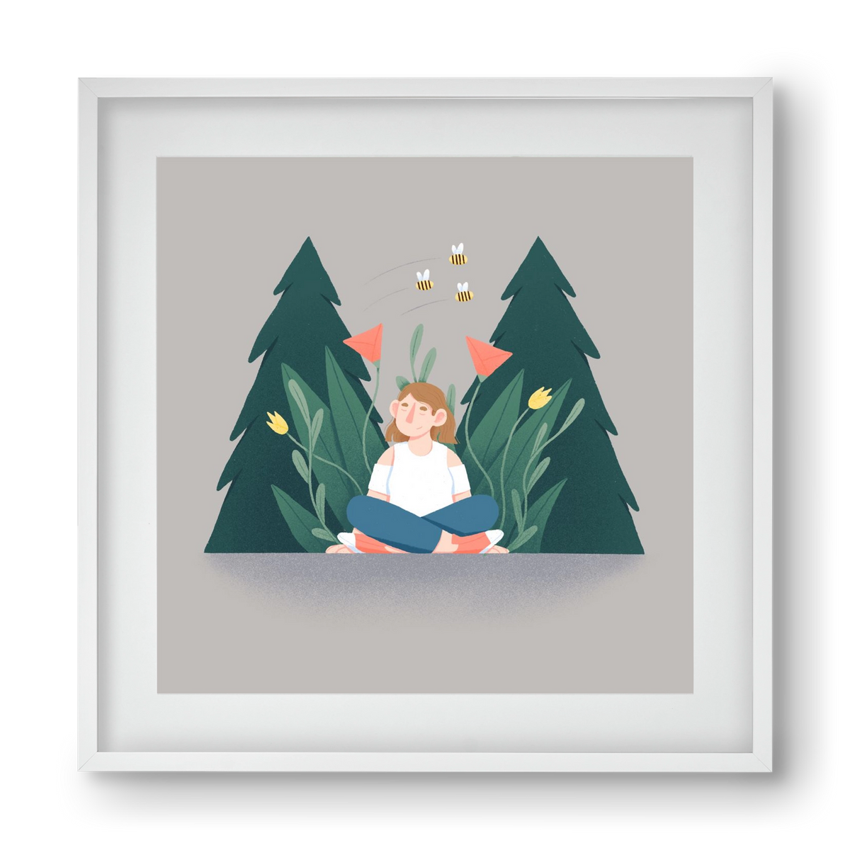 Breathe, 40x40 cm (30x30 cm), Fehér keret, paszpartuval