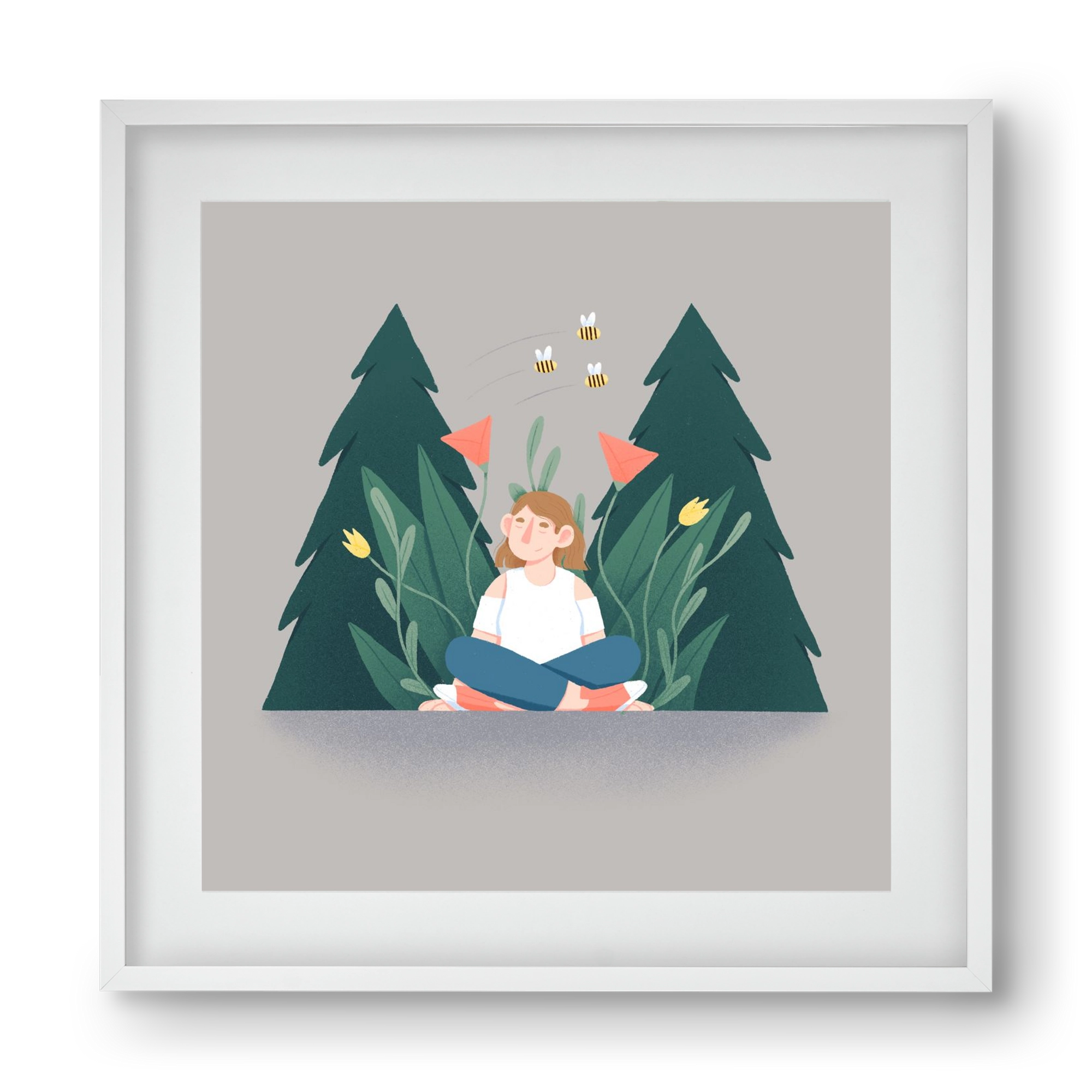 Breathe, 40x40 cm (30x30 cm), Fehér keret, paszpartuval