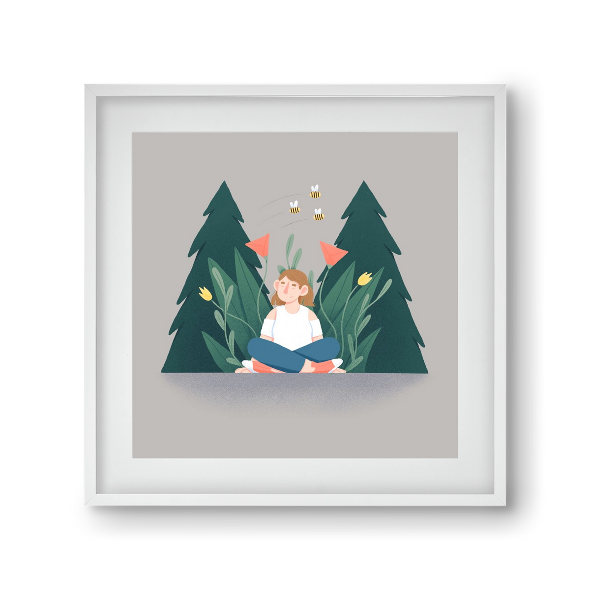 Breathe, 30x30 cm (20x20 cm), Fehér keret, paszpartuval