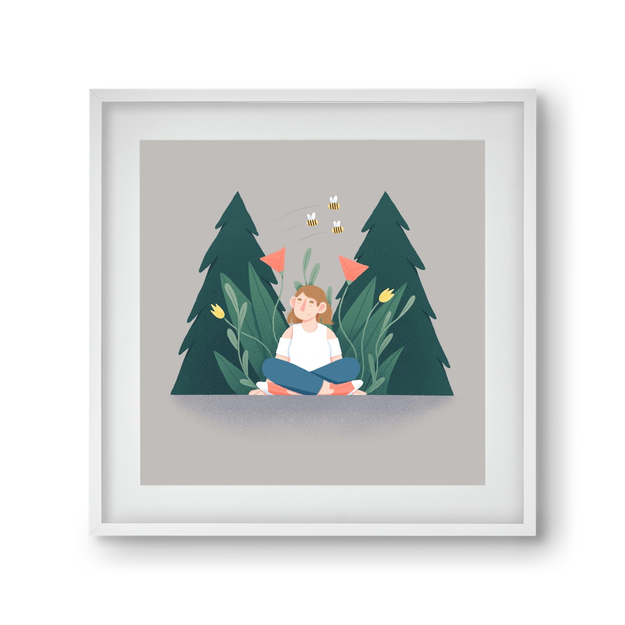 Breathe, 30x30 cm (20x20 cm), Fehér keret, paszpartuval