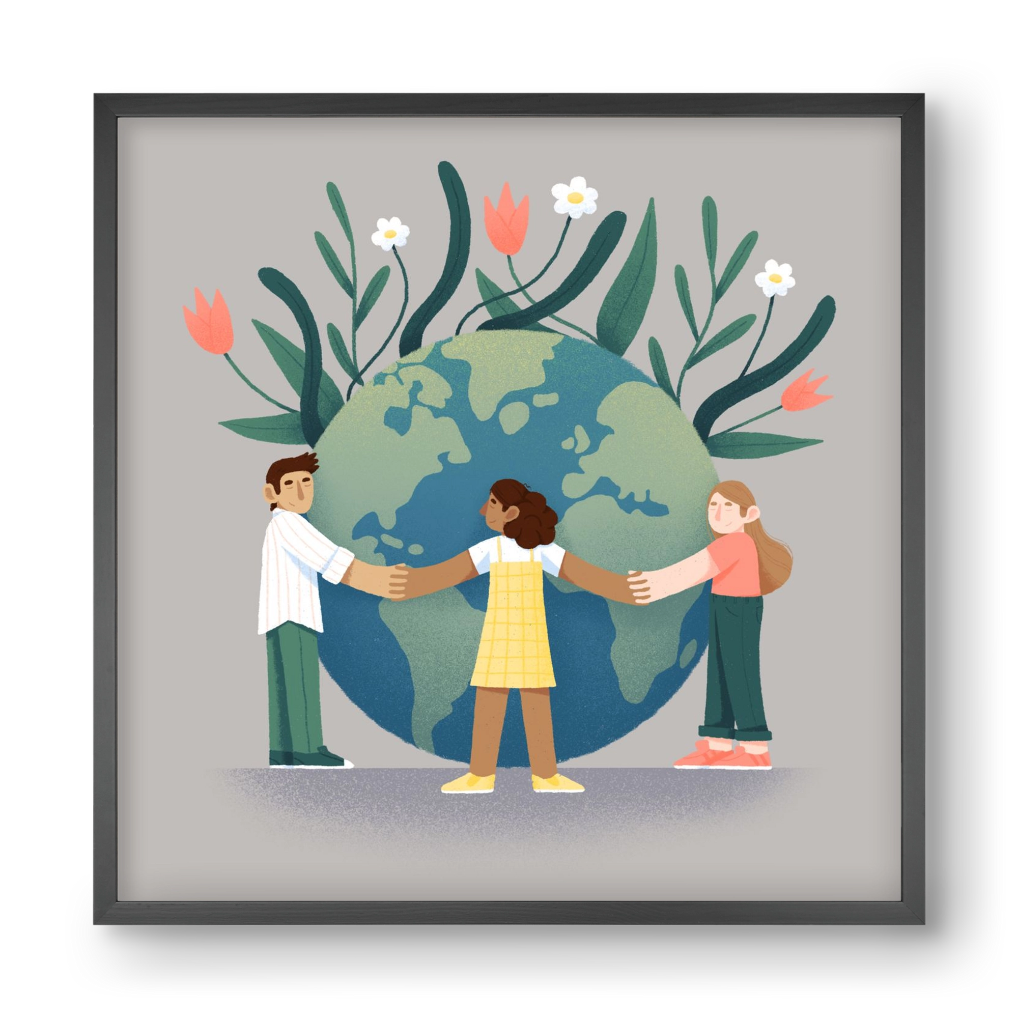 Every day is earth day, 40x40 cm (40x40 cm), Fekete keret