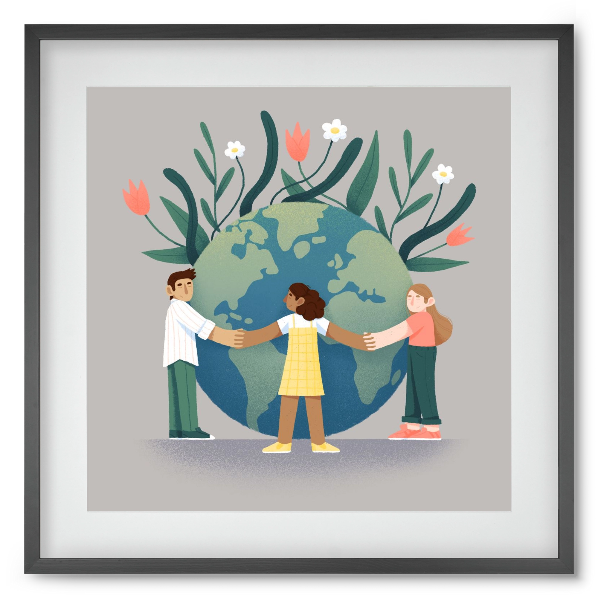 Every day is earth day, 50x50 cm (40x40 cm), Fekete keret, paszpartuval