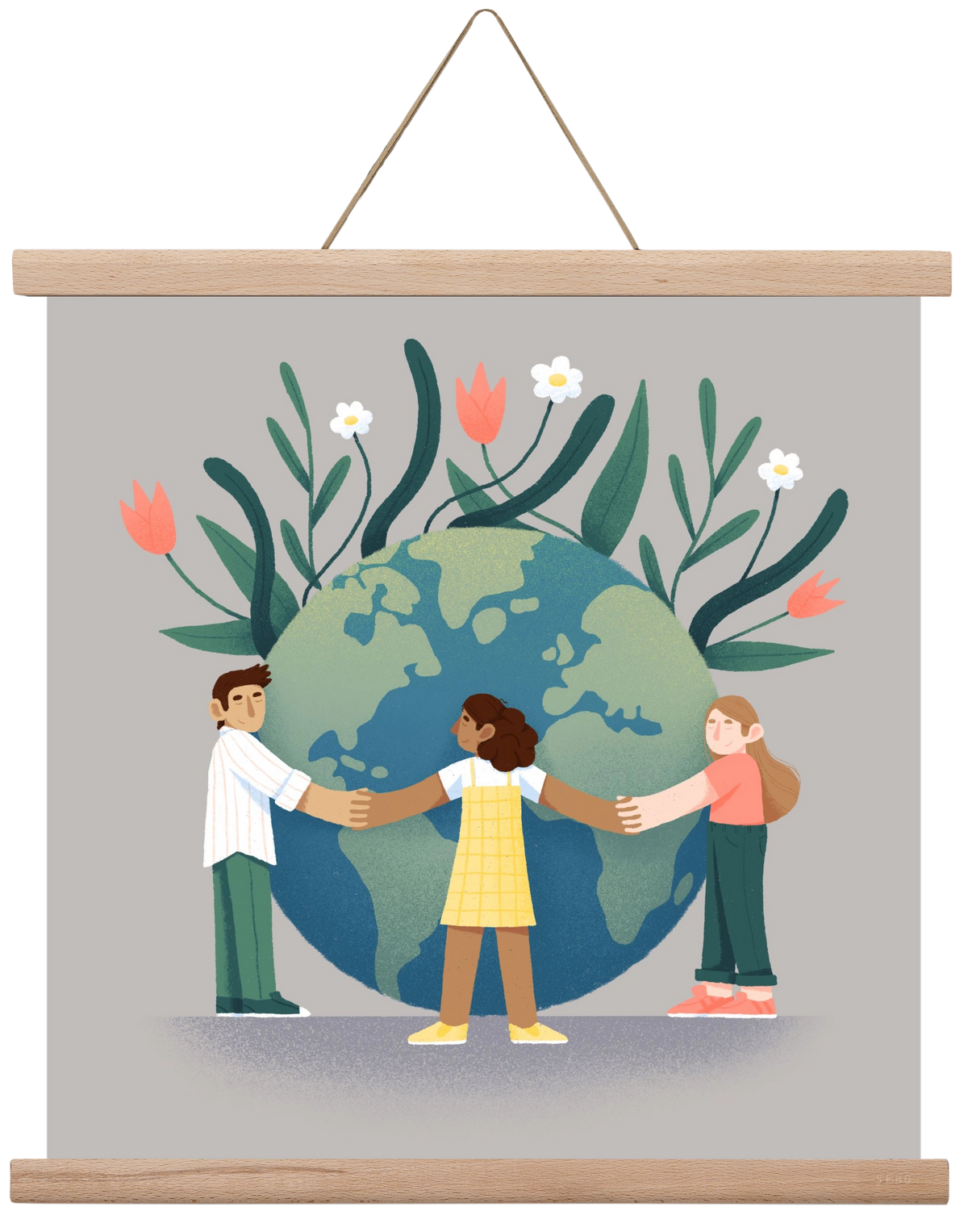 Every day is earth day, 40x40 cm (40x40 cm), Tölgy akasztó