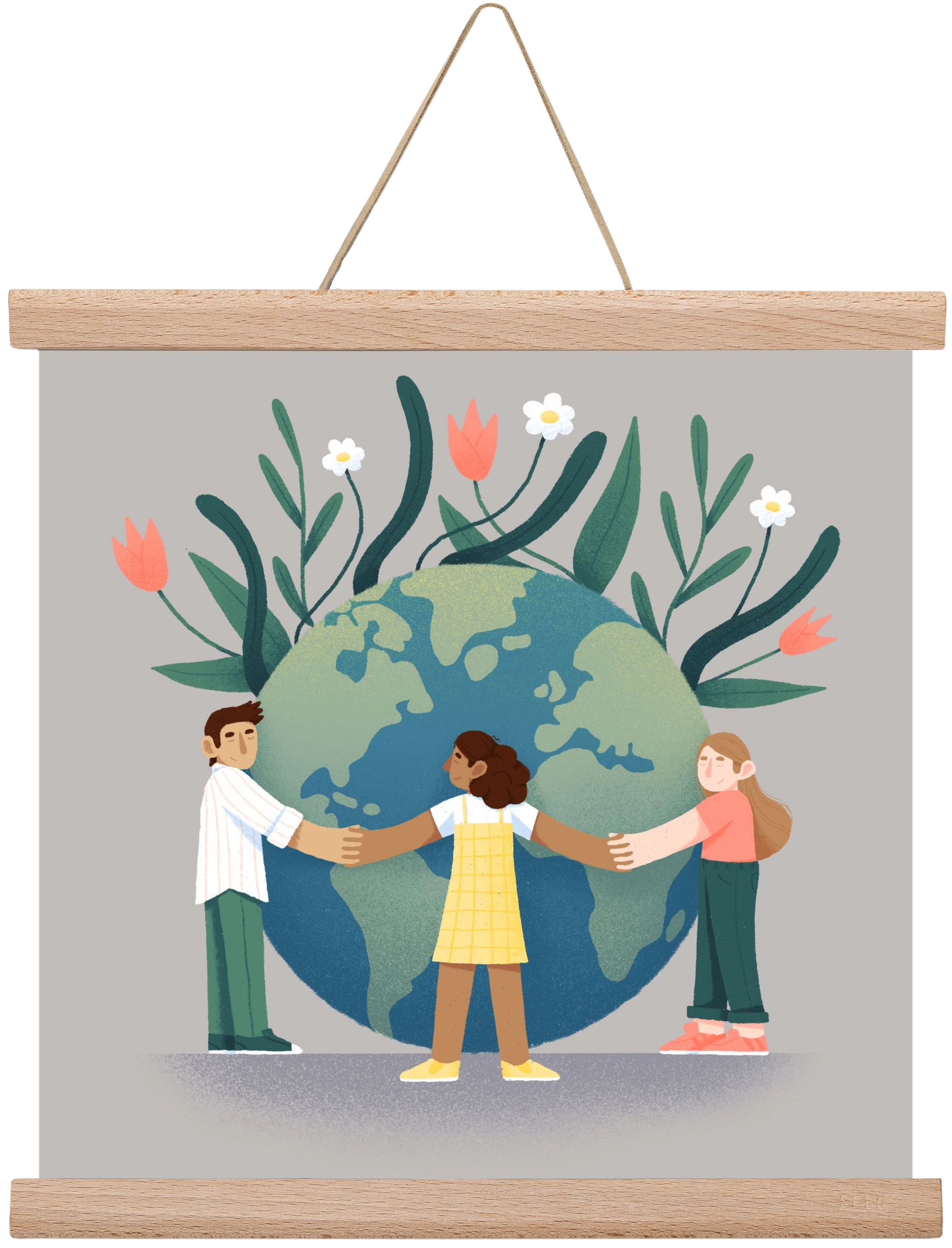 Every day is earth day, 30x30 cm (30x30 cm), Tölgy akasztó