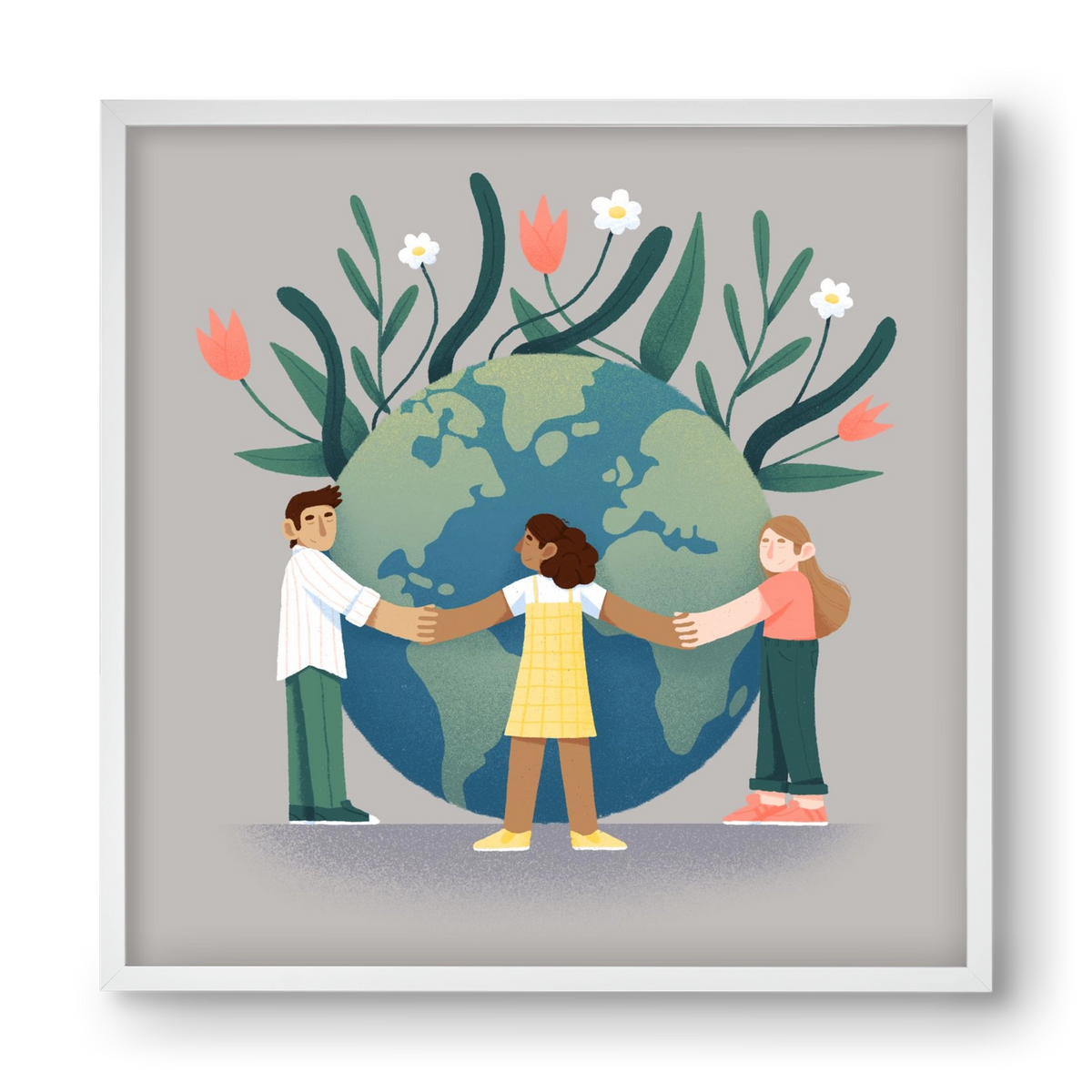 Every day is earth day, 40x40 cm (40x40 cm), Fehér keret