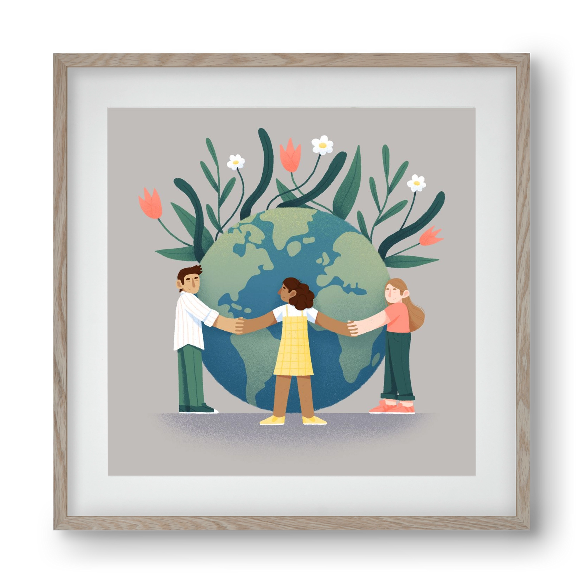 Every day is earth day, 40x40 cm (30x30 cm), Tölgy keret, paszpartuval