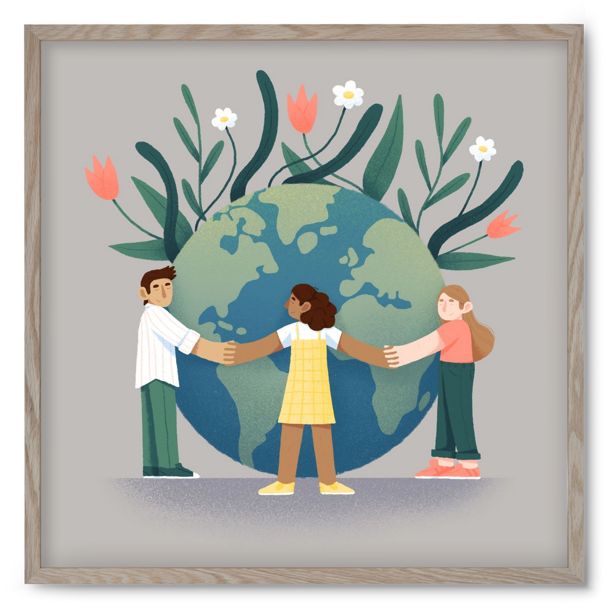 Every day is earth day, 50x50 cm (50x50 cm), Tölgy keret