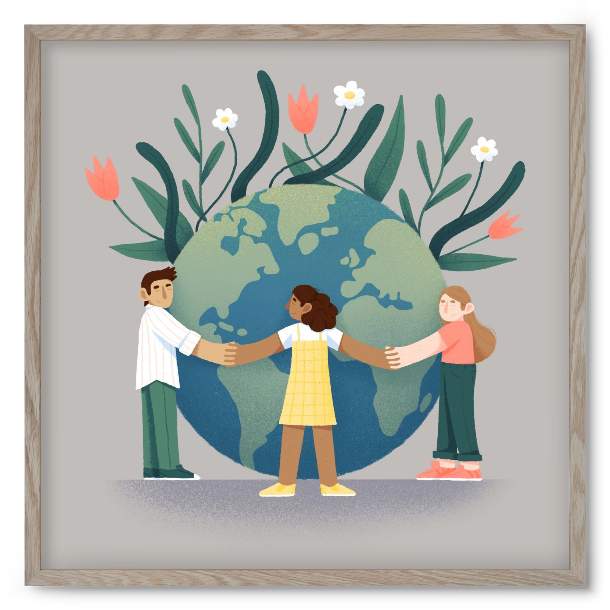 Every day is earth day, 50x50 cm (50x50 cm), Tölgy keret