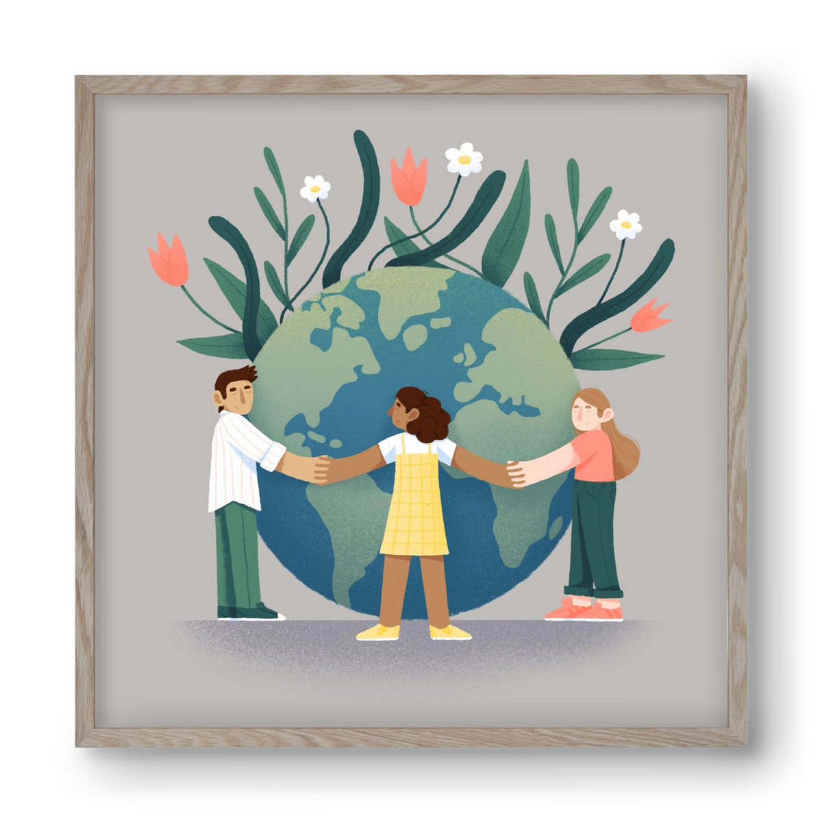 Every day is earth day, 40x40 cm (40x40 cm), Tölgy keret