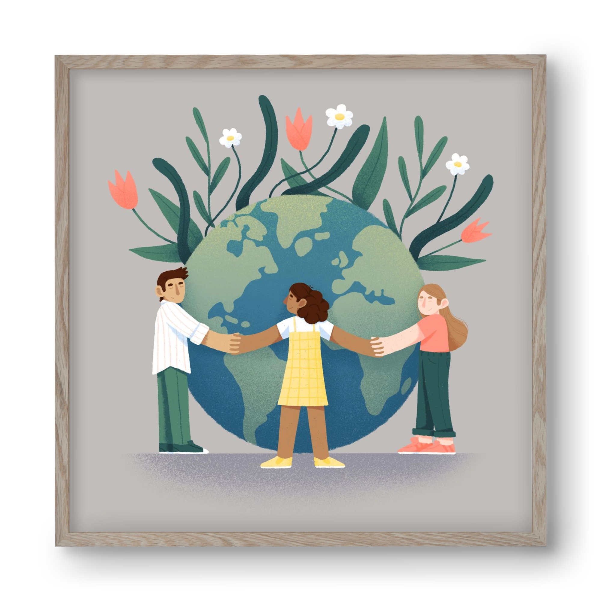 Every day is earth day, 40x40 cm (40x40 cm), Tölgy keret