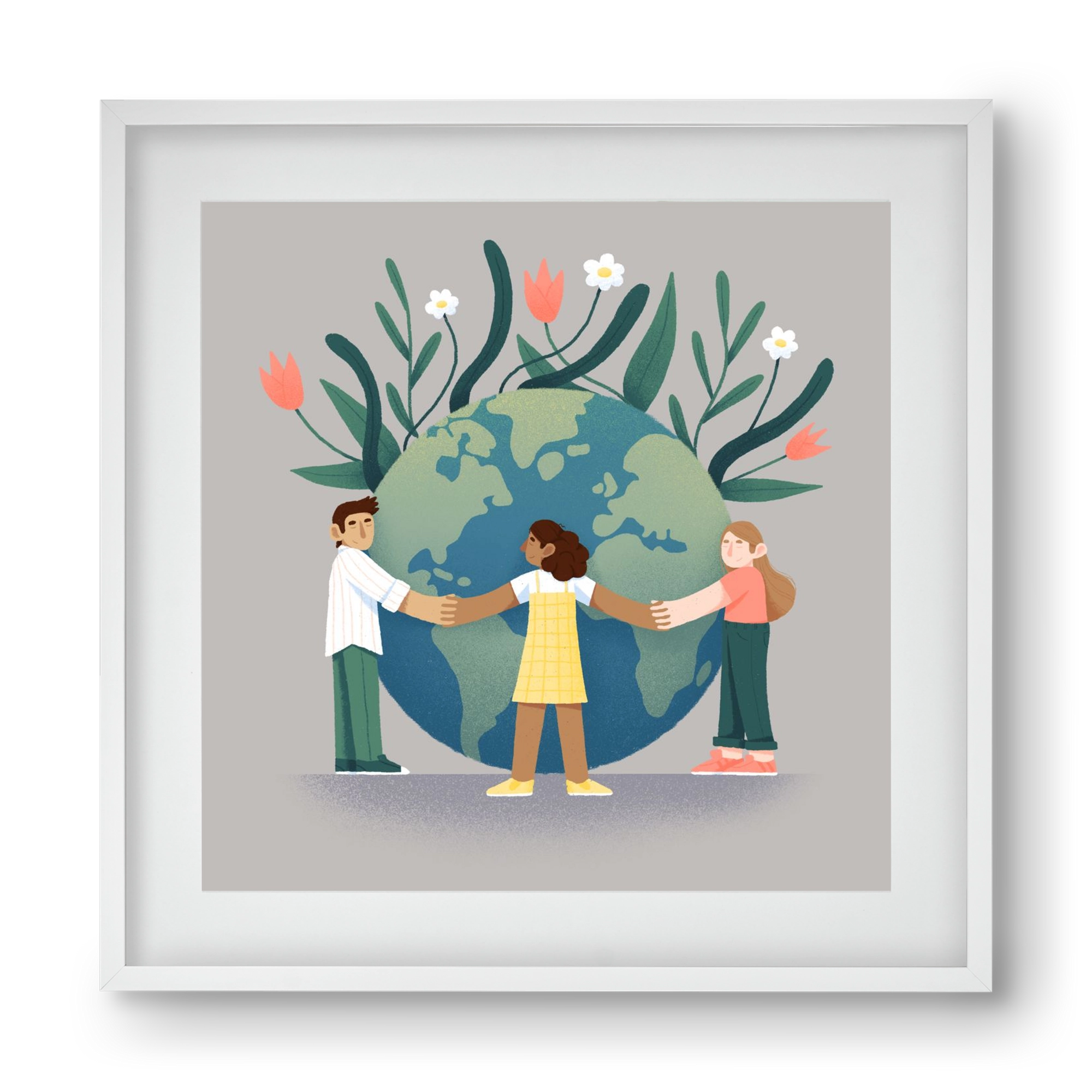 Every day is earth day, 40x40 cm (30x30 cm), Fehér keret, paszpartuval