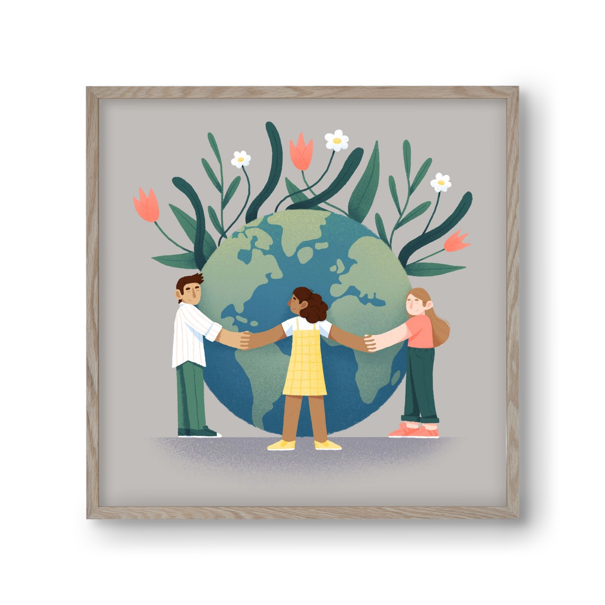 Every day is earth day, 30x30 cm (30x30 cm), Tölgy keret