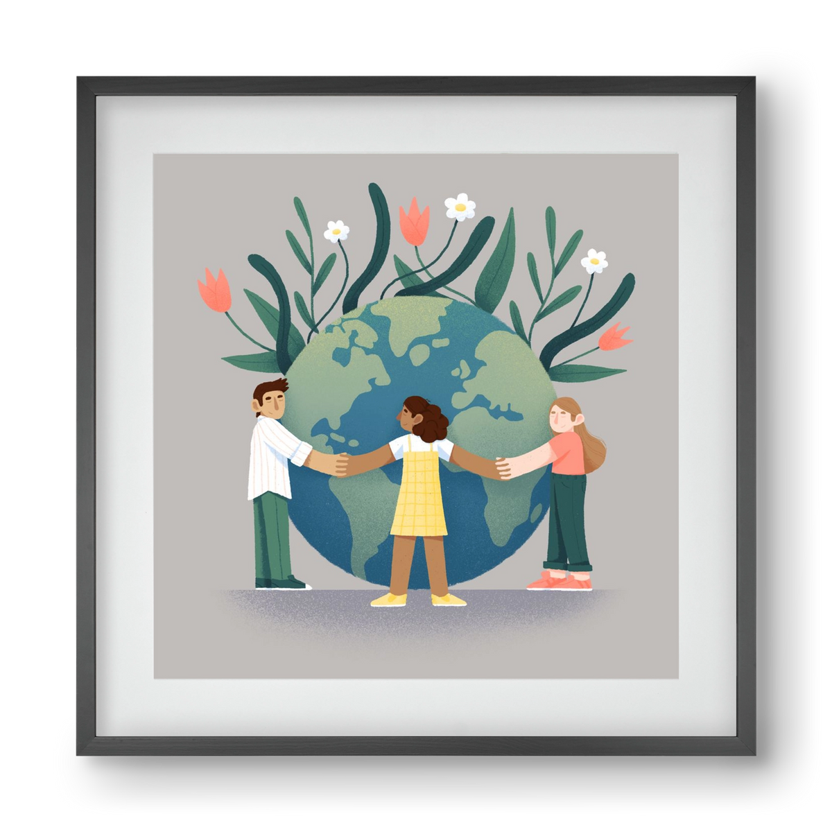 Every day is earth day, 40x40 cm (30x30 cm), Fekete keret, paszpartuval