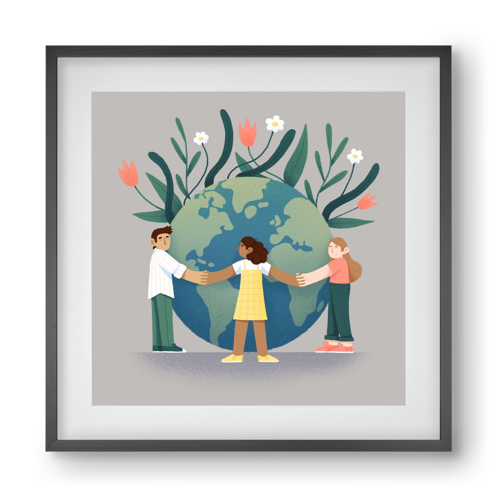 Every day is earth day, 40x40 cm (30x30 cm), Fekete keret, paszpartuval