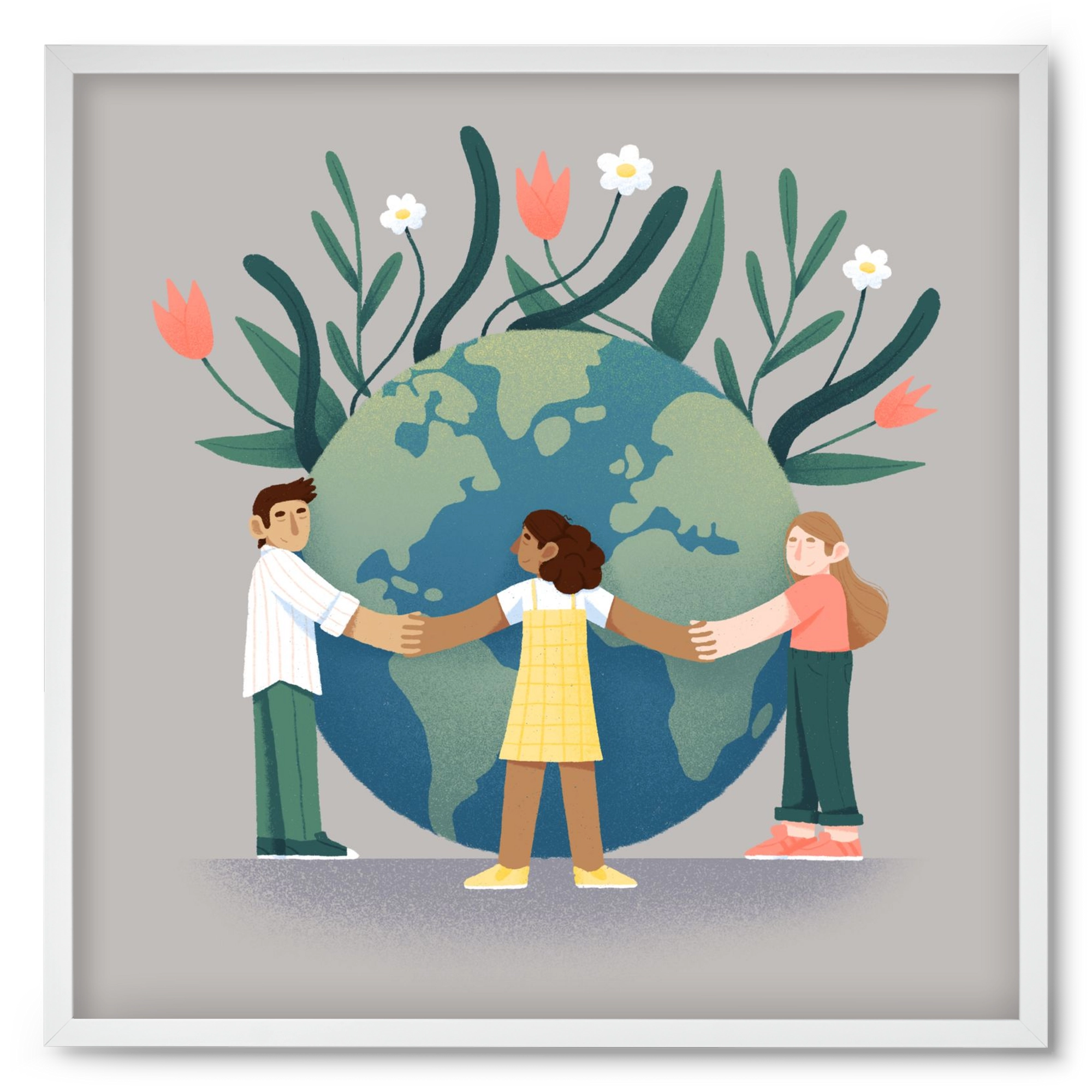 Every day is earth day, 50x50 cm (50x50 cm), Fehér keret