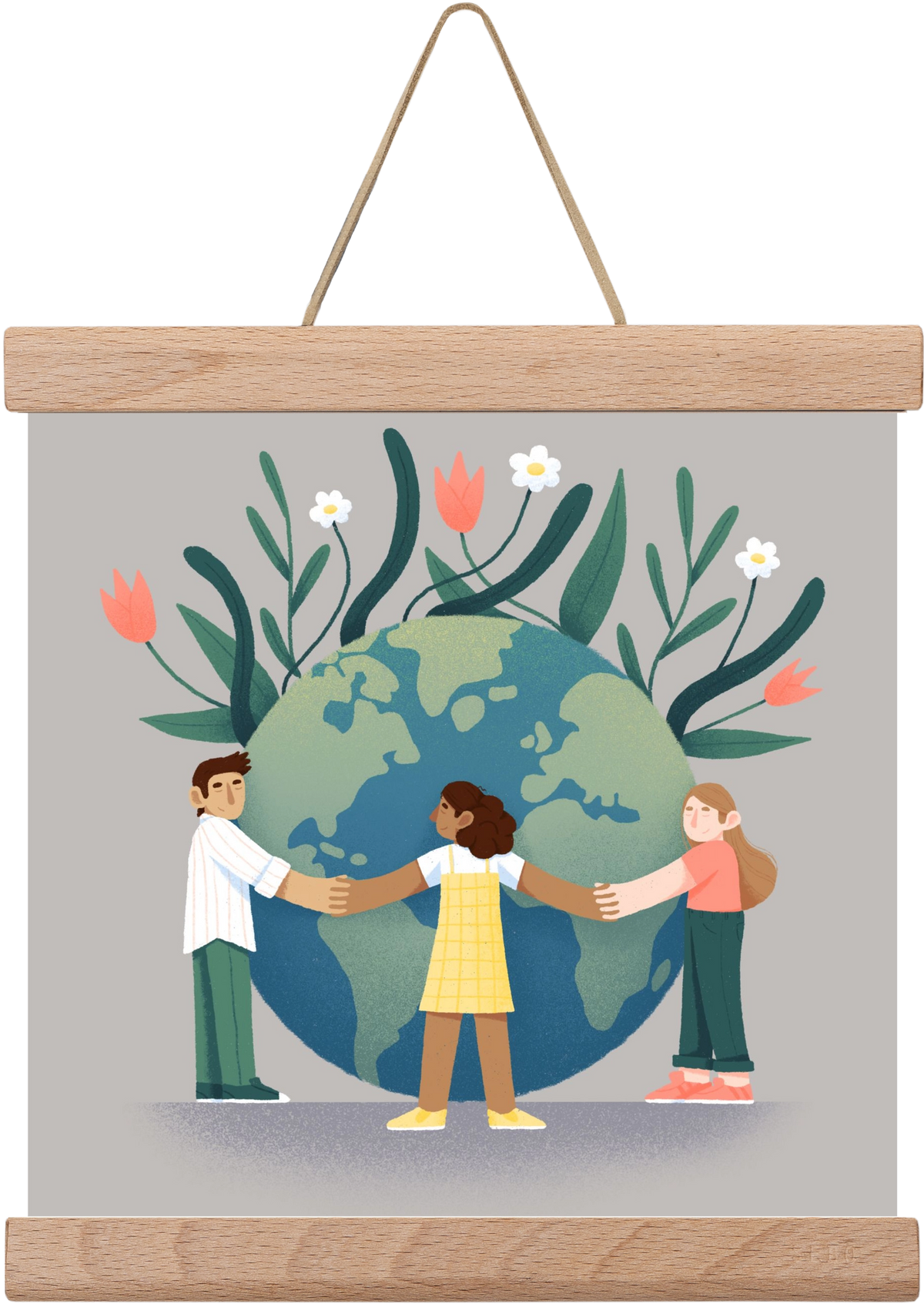 Every day is earth day, 20x20 cm (20x20 cm), Tölgy akasztó