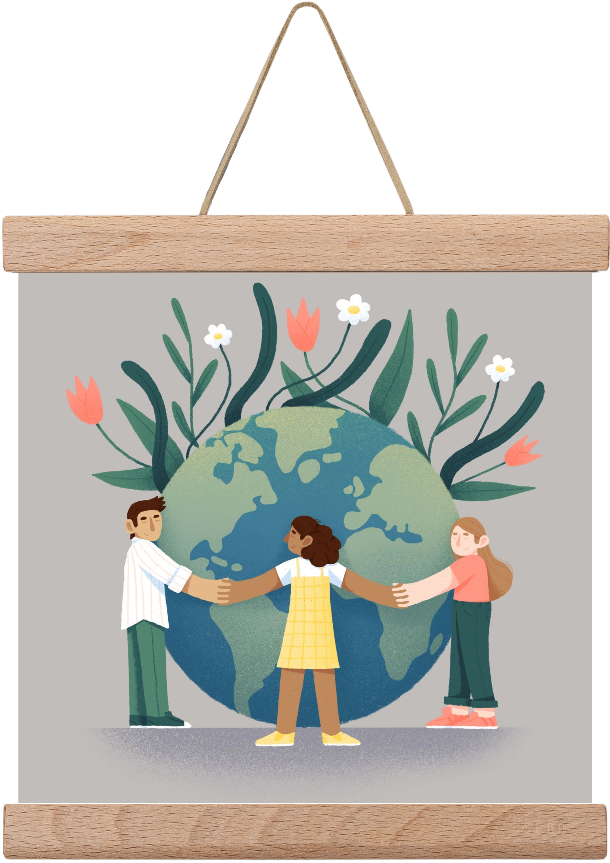 Every day is earth day, 20x20 cm (20x20 cm), Tölgy akasztó