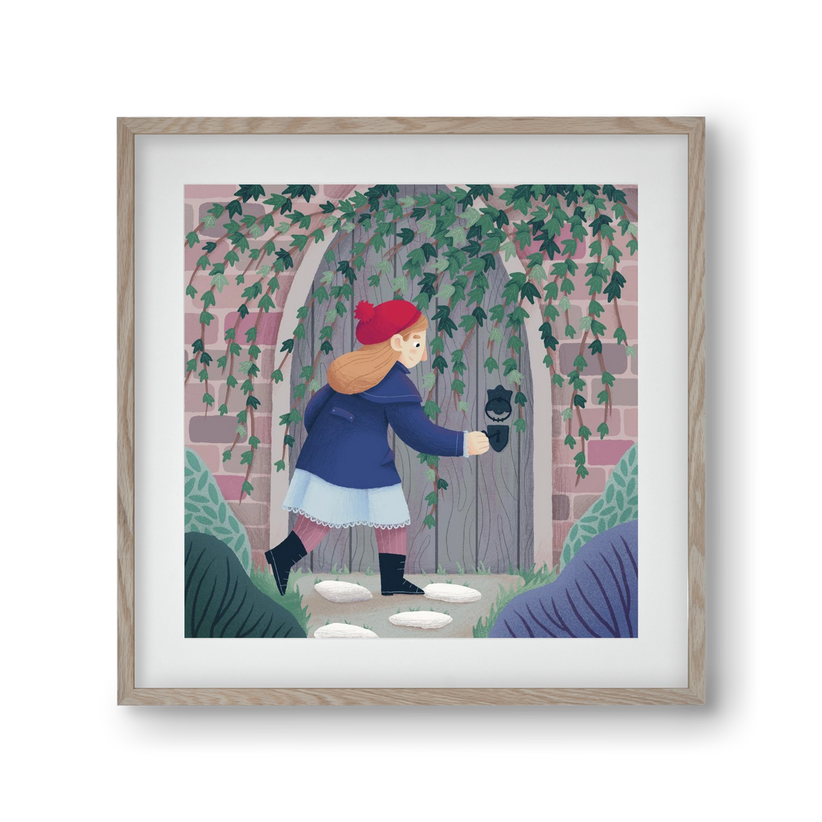 Titkos kert, 30x30 cm (20x20 cm), Tölgy keret, paszpartuval