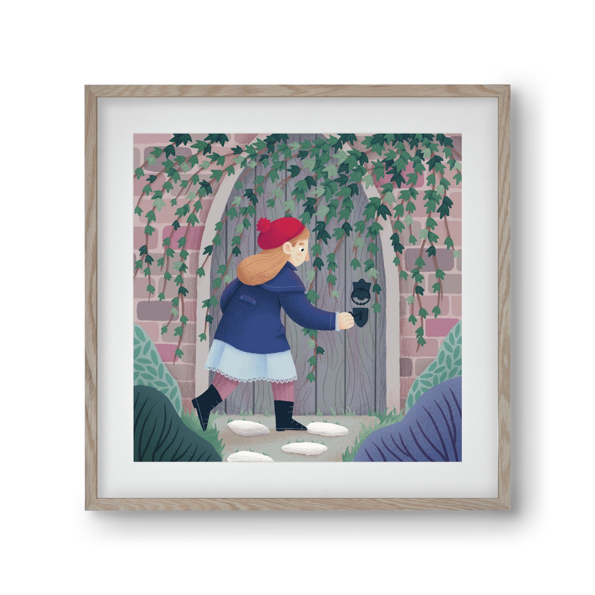 Titkos kert, 30x30 cm (20x20 cm), Tölgy keret, paszpartuval