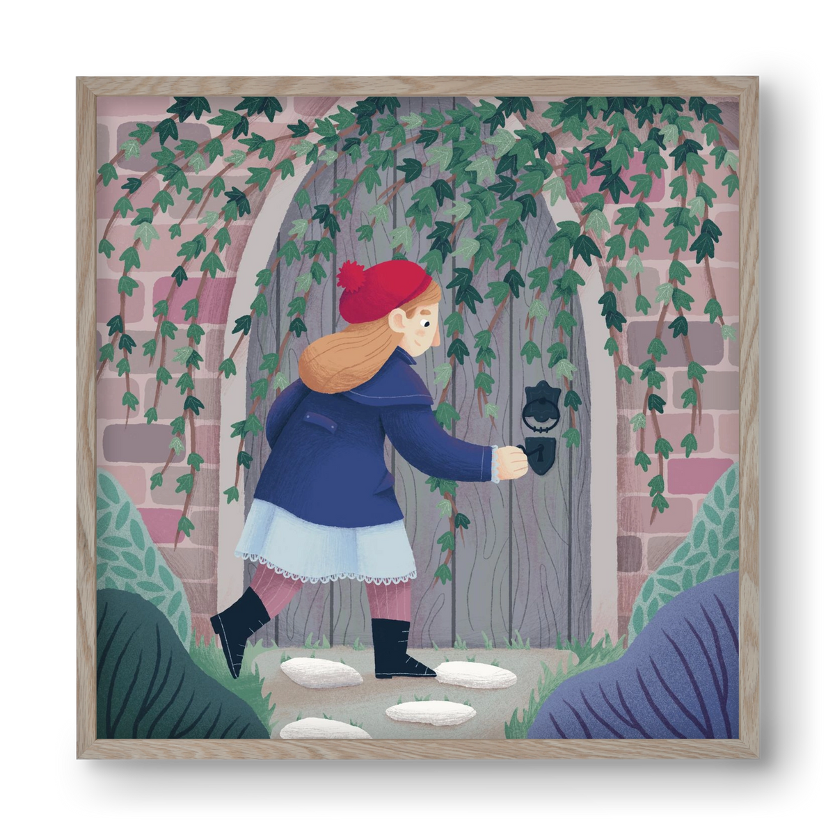 Titkos kert, 40x40 cm (40x40 cm), Tölgy keret