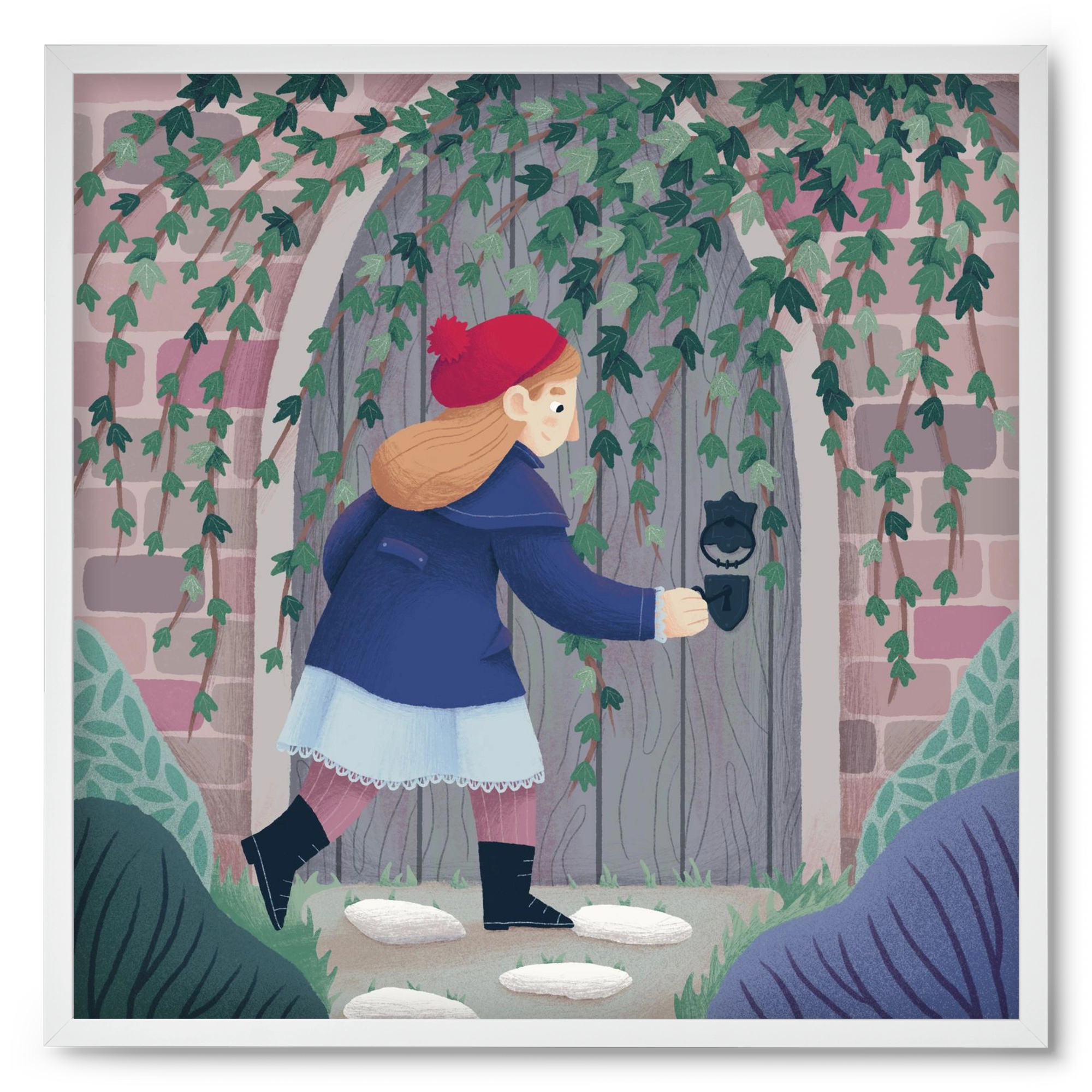 Titkos kert, 50x50 cm (50x50 cm), Fehér keret