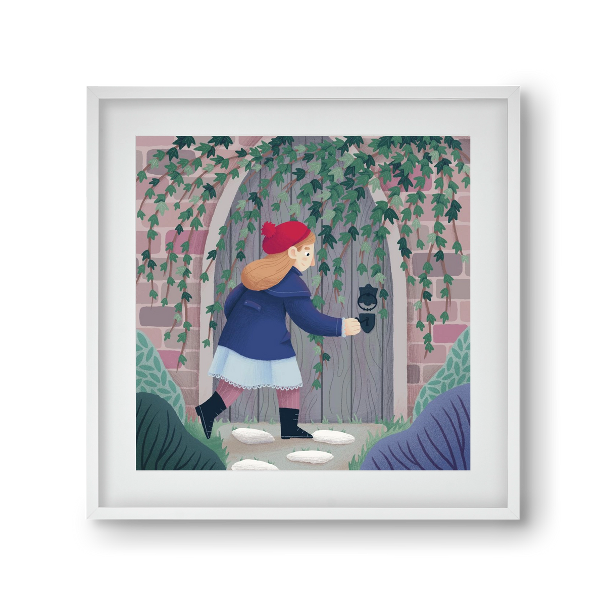 Titkos kert, 30x30 cm (20x20 cm), Fehér keret, paszpartuval